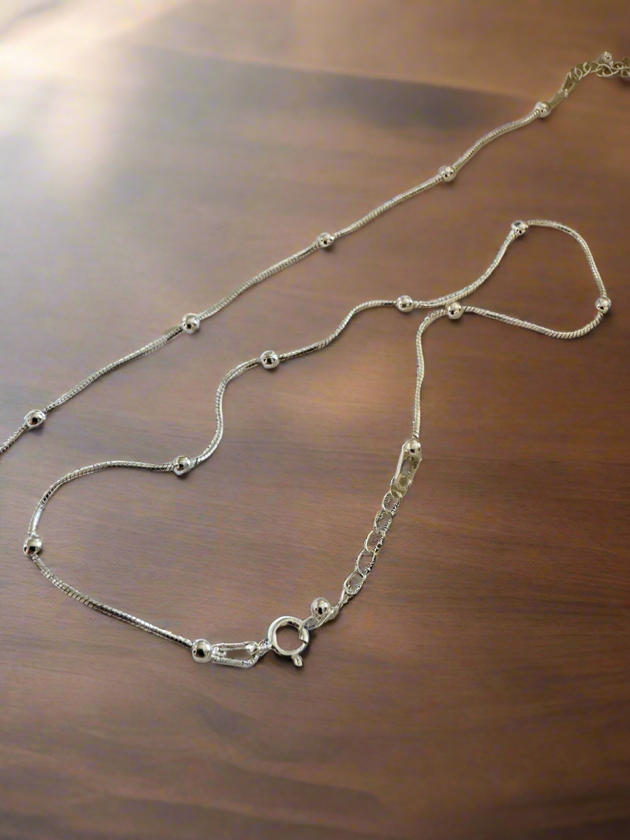Dew Drop Chain Light Weight 92.5 Silver Anklets