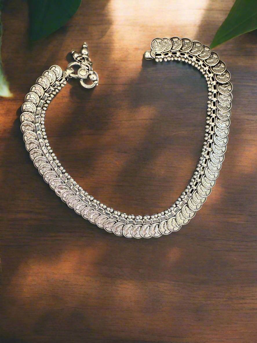 92.5 Silver Coins Anklets - Pair