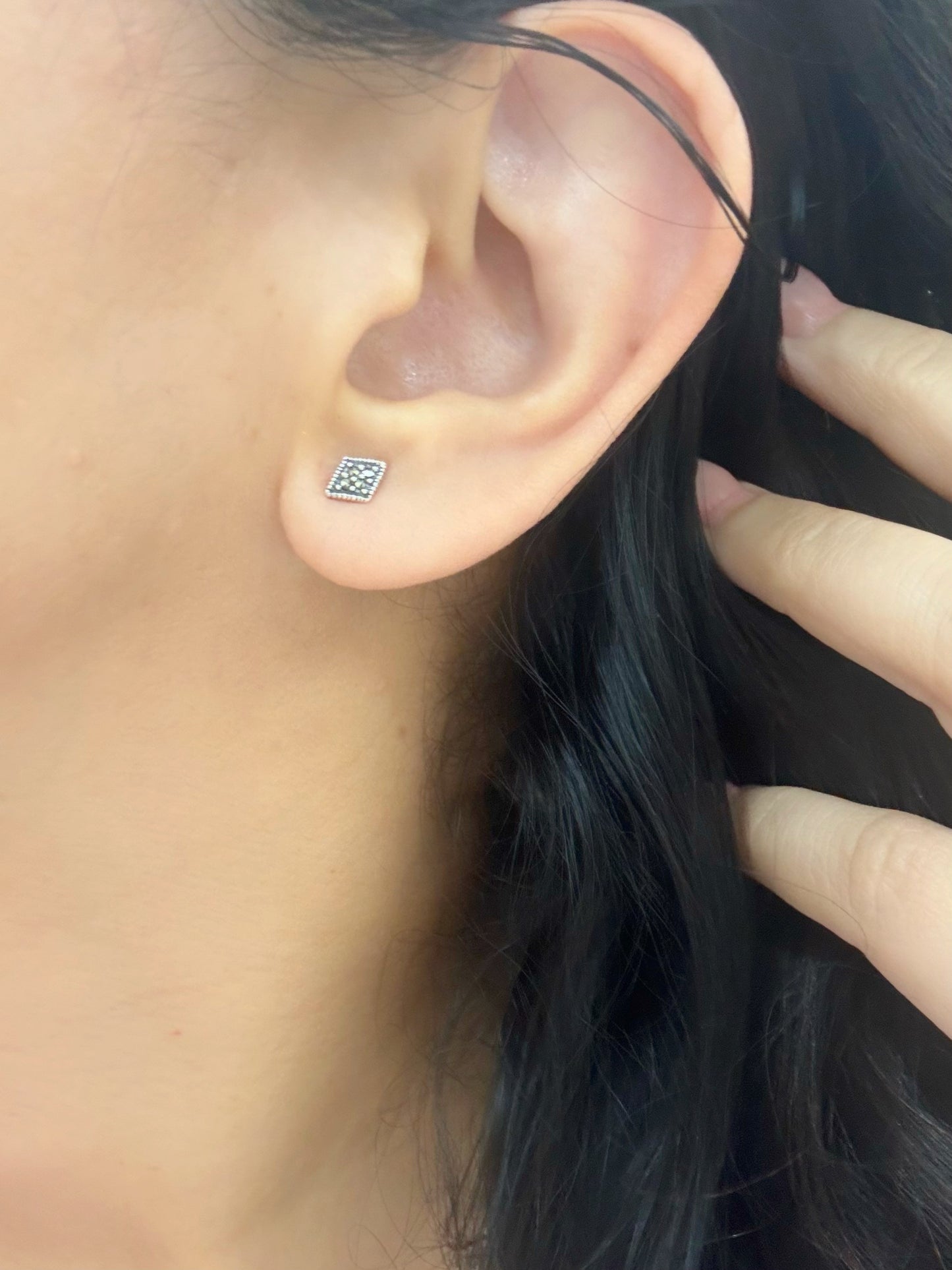 Noorpatra – Diamond Shape Marcasite 92.5 Silver Earrings & Pendant Set