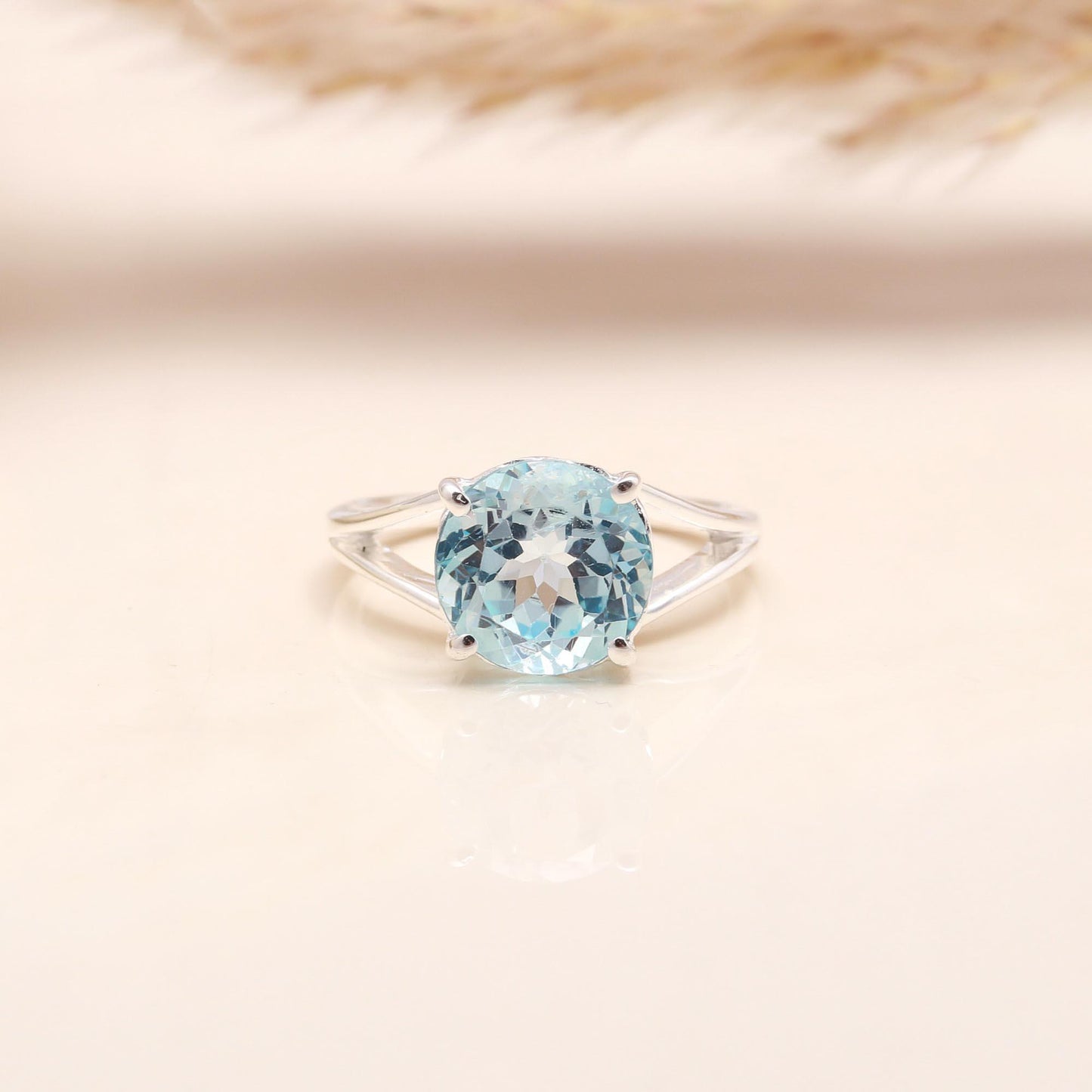 92.5 Silver Blue Stone Ring