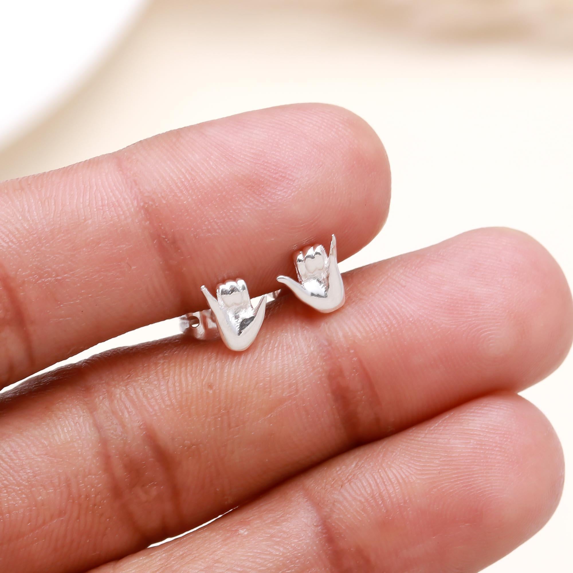 92.5 Silver Yo Stud Earrings