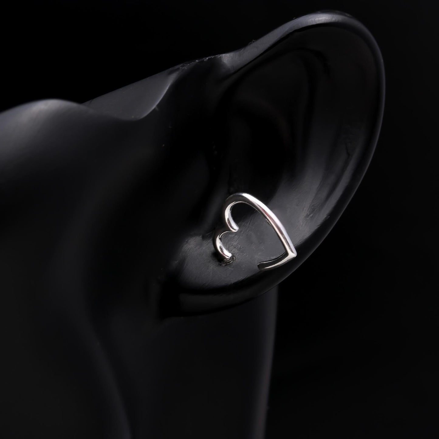 92.5 Silver Half Heart Earrings