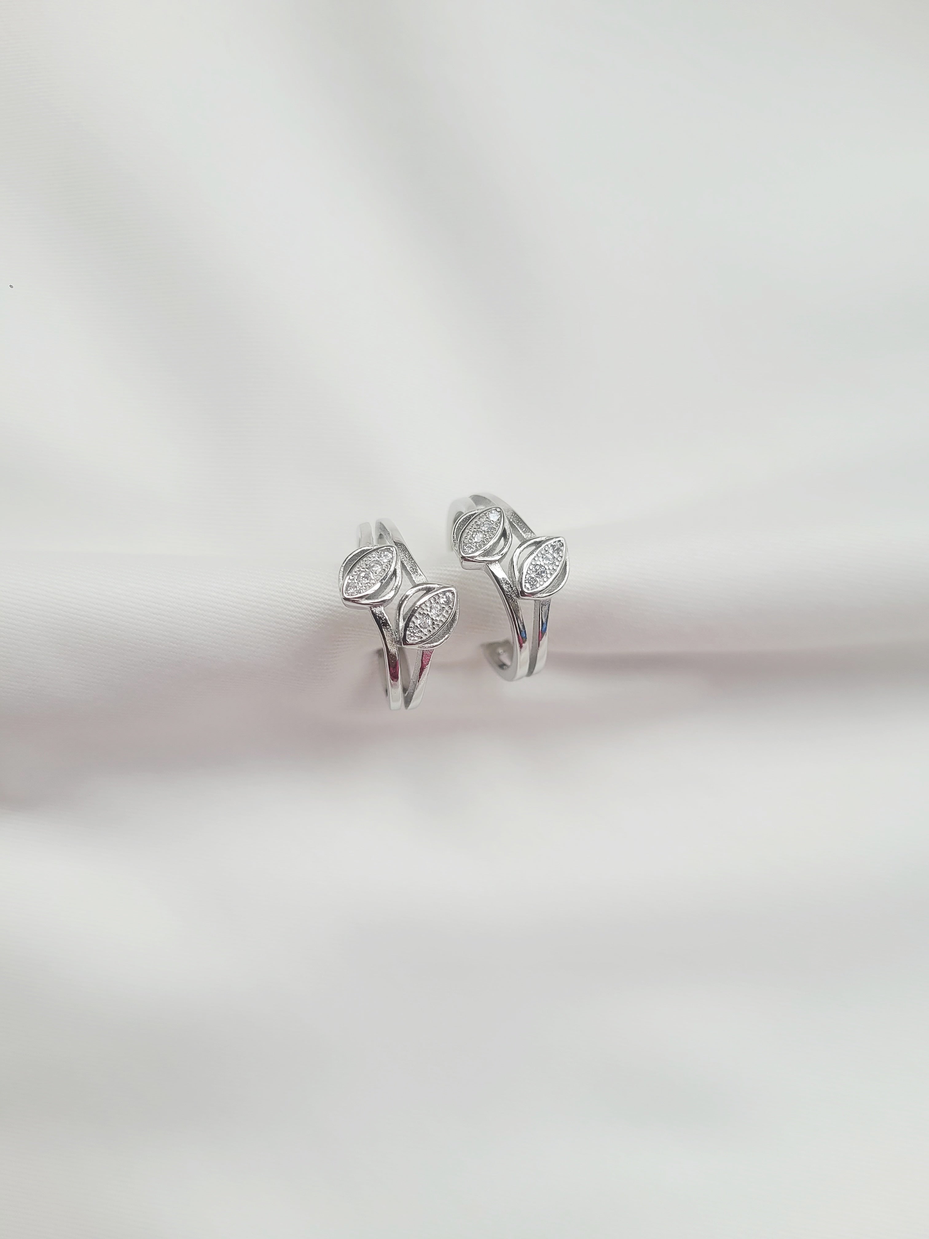 Leaf Harmony 92.5 Silver Toe Rings - Pair