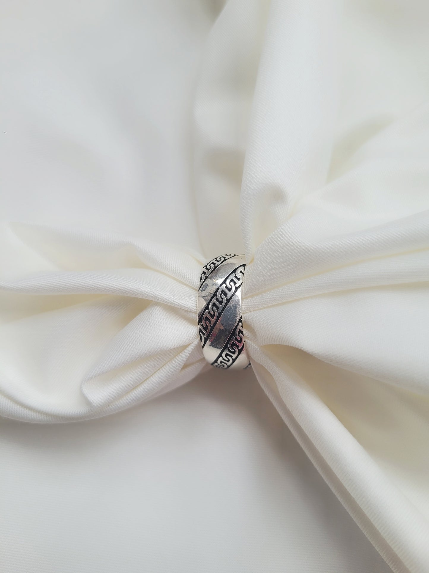 Greek Maze Band 92.5 Silver Handcrafted Men’s Ring