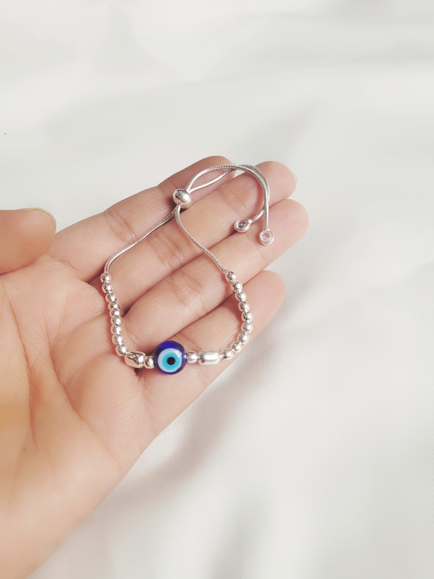 Evil Eye Minimalistic 92.5 Adjustable Bracelet