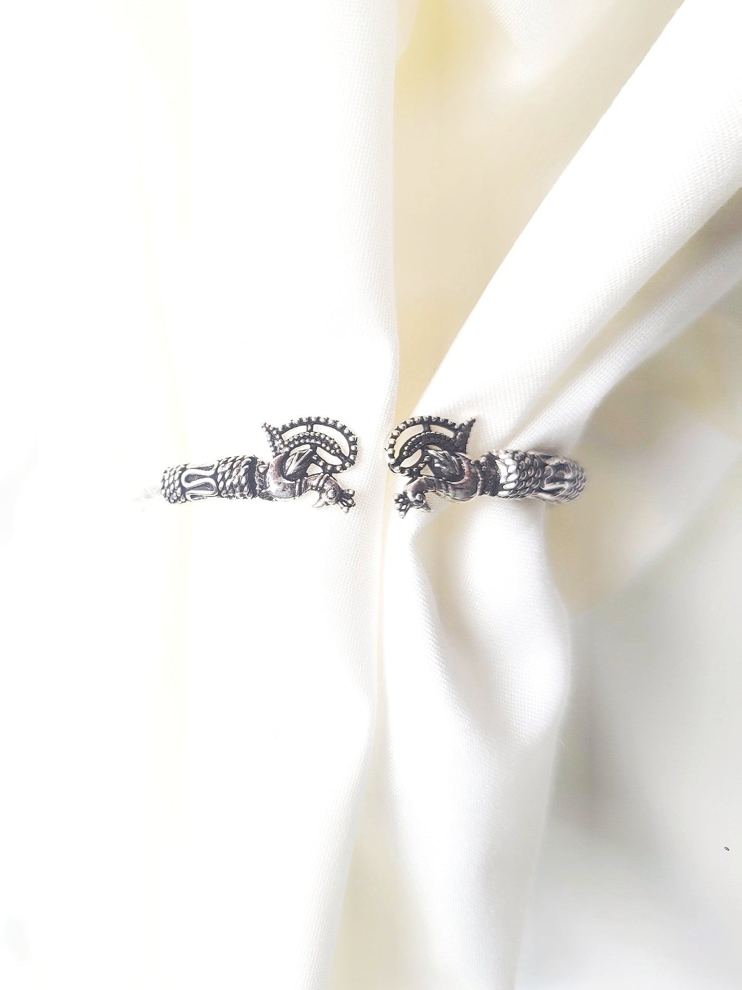 Antique 92.5 Silver Peacock Bracelet - Handcrafted