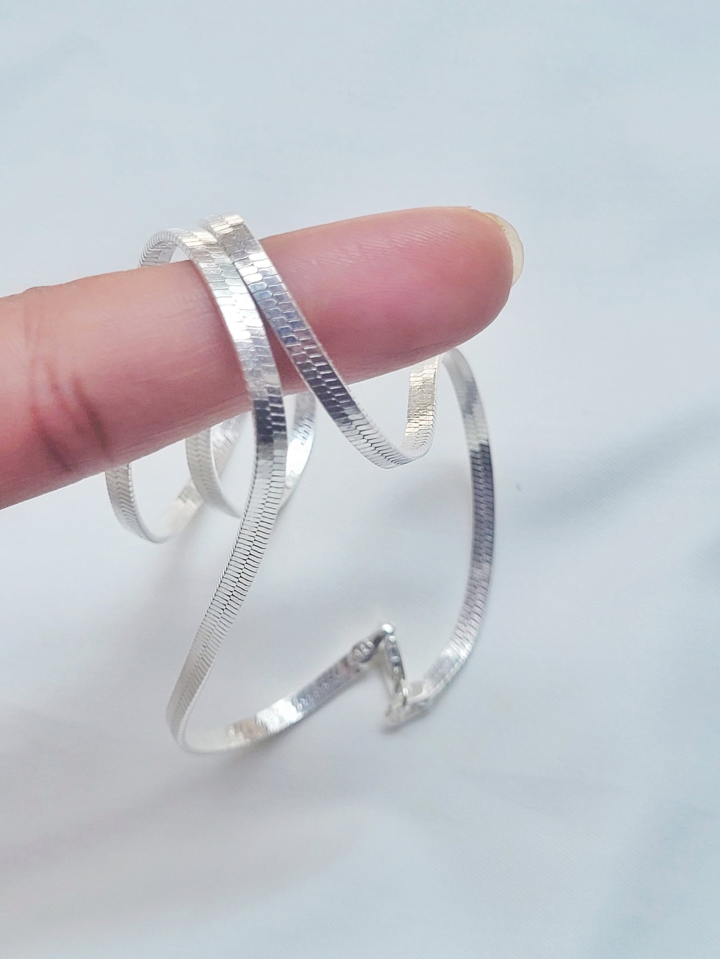 Silver Snake Chain Anklet 92.5 Silver - Pair