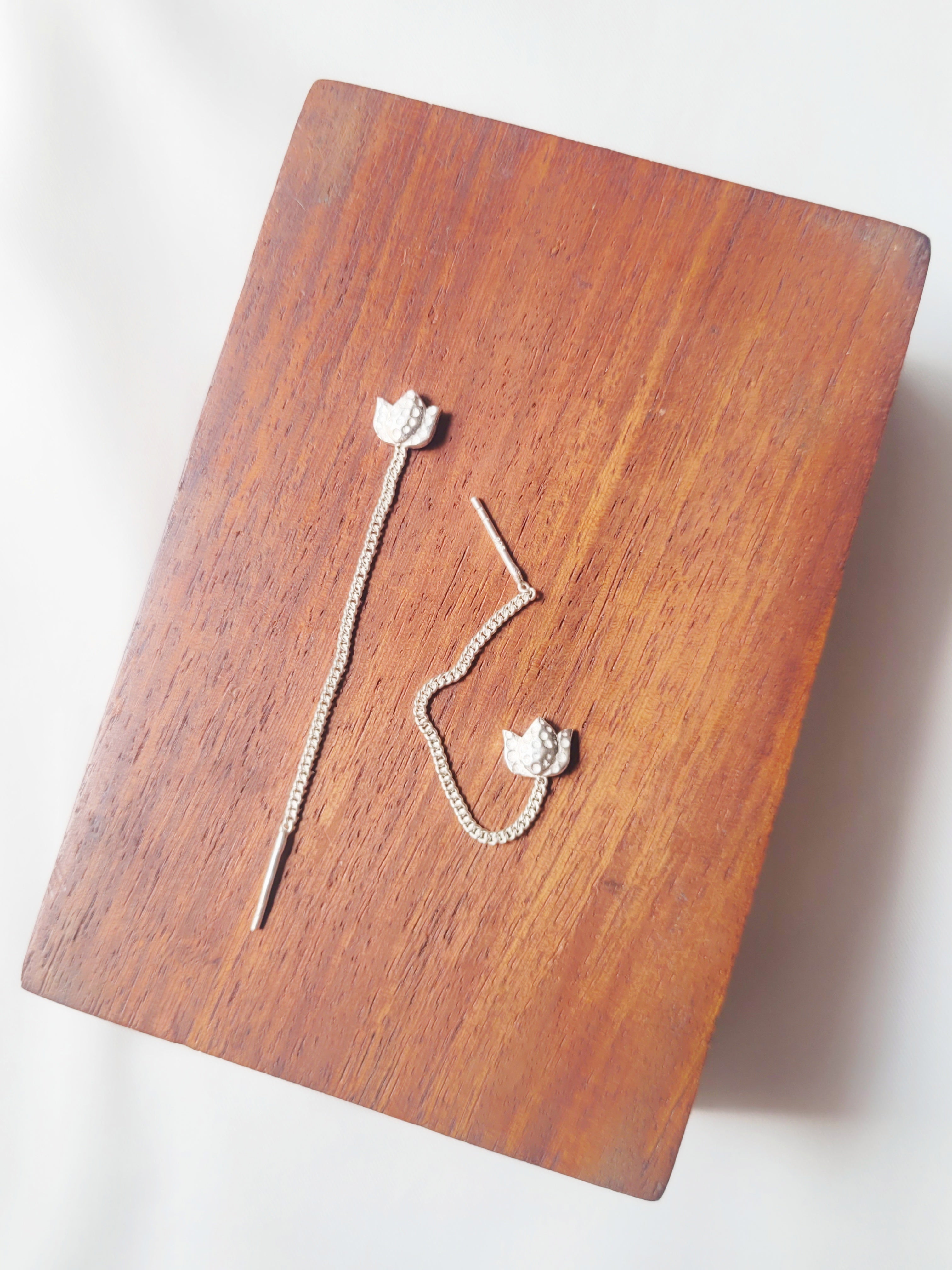 Kamal Handcrafted 92.5 Silver Sui Dhaga Threader Earrings