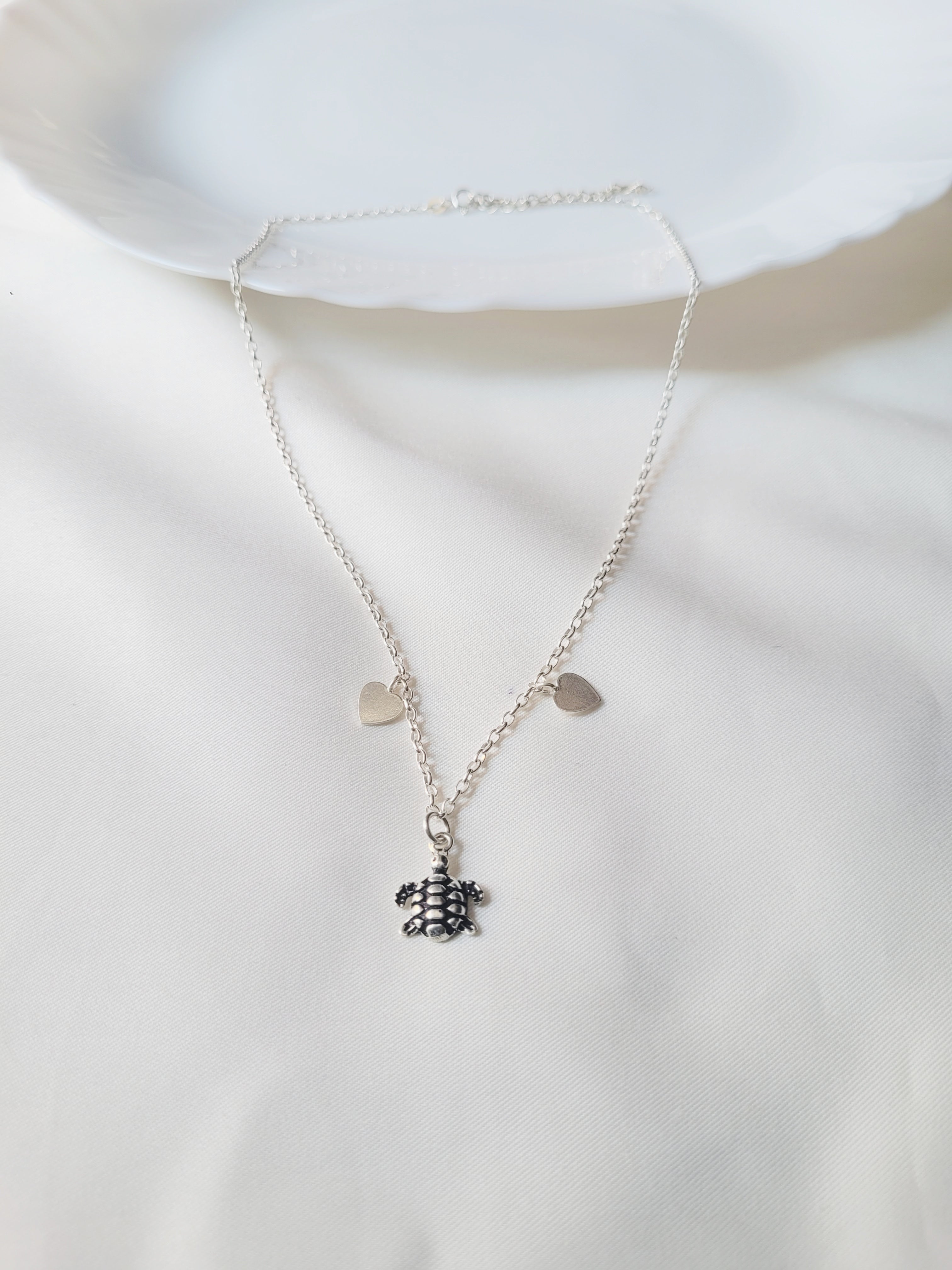 Sagarika – Turtle Pendant Chain 92.5 Silver Statement Necklace