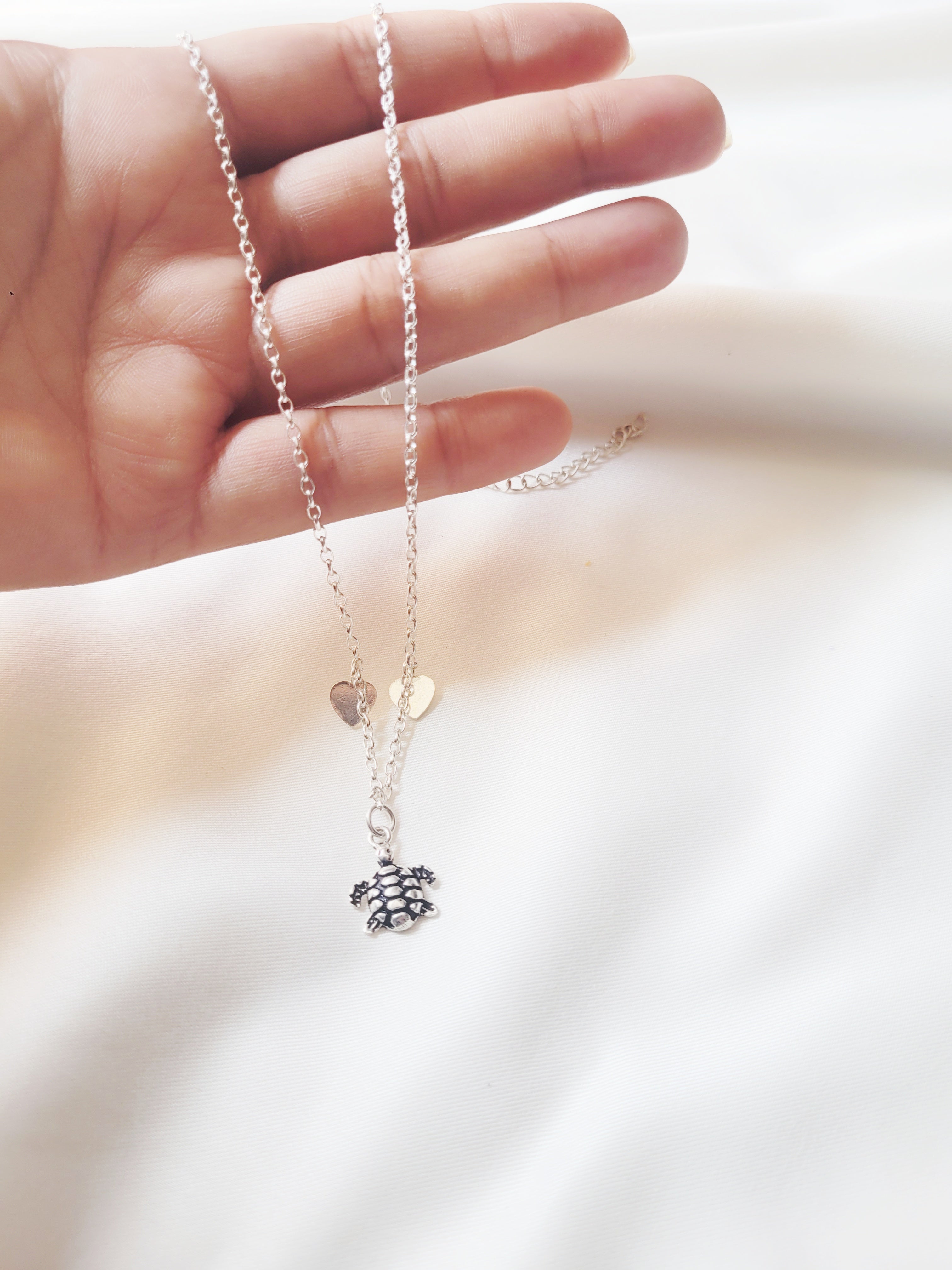 Sagarika – Turtle Pendant Chain 92.5 Silver Statement Necklace