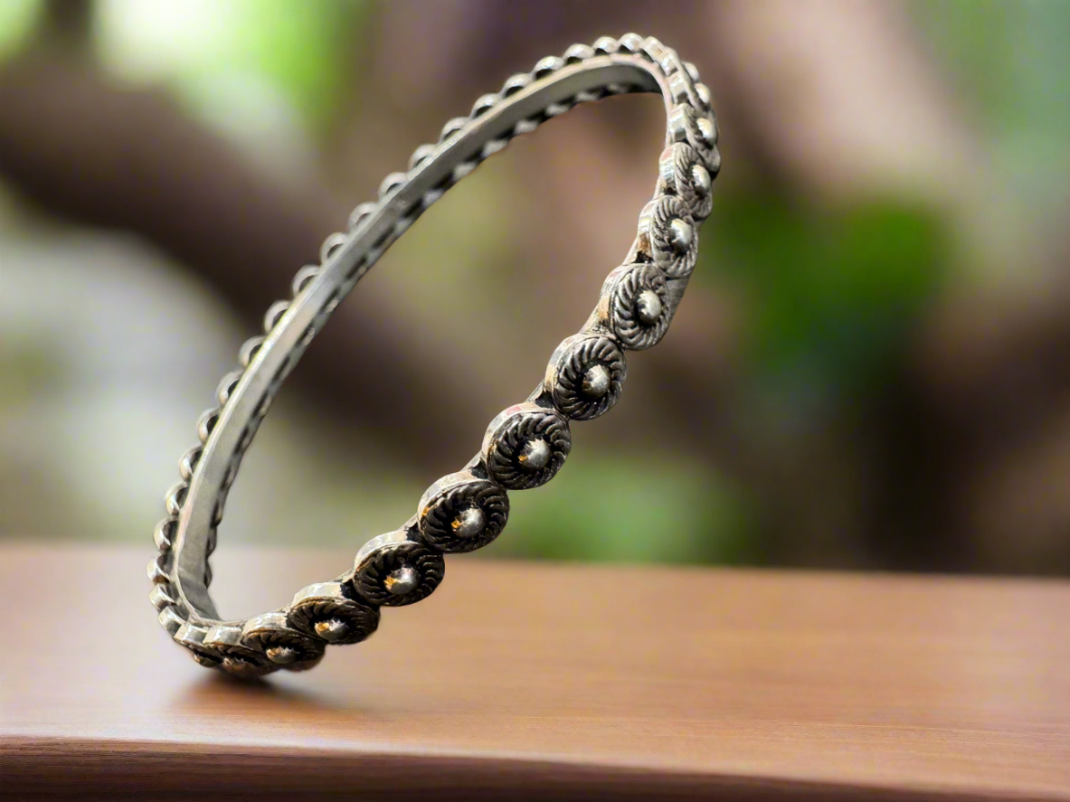 92.5 Silver Antique Design Bangle