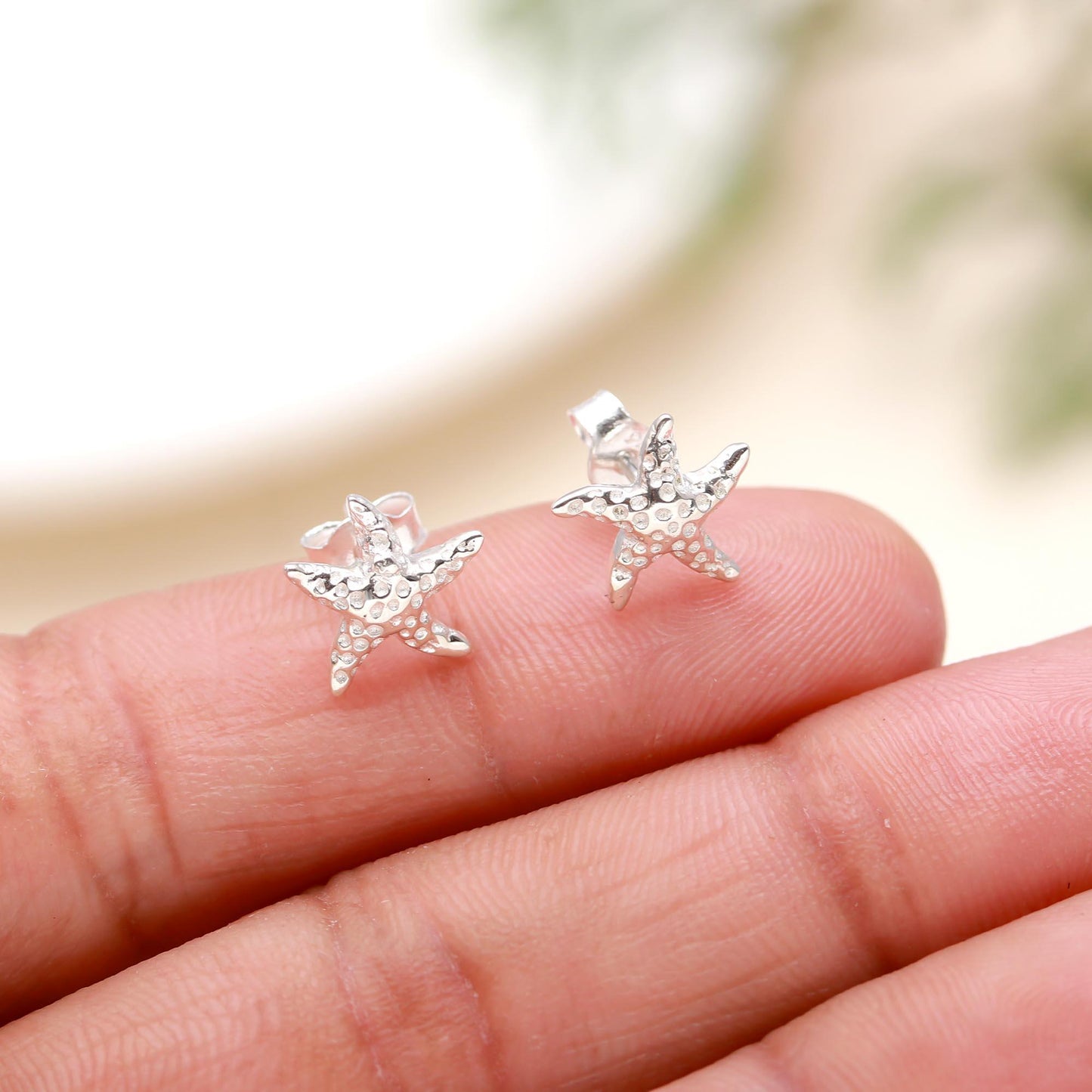 92.5 Silver Starfish Earrings