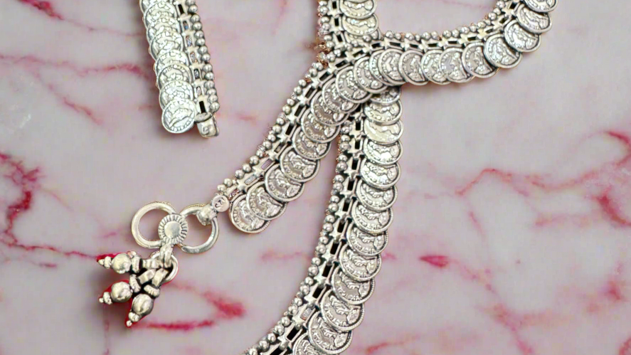92.5 Silver Coins Anklets - Pair