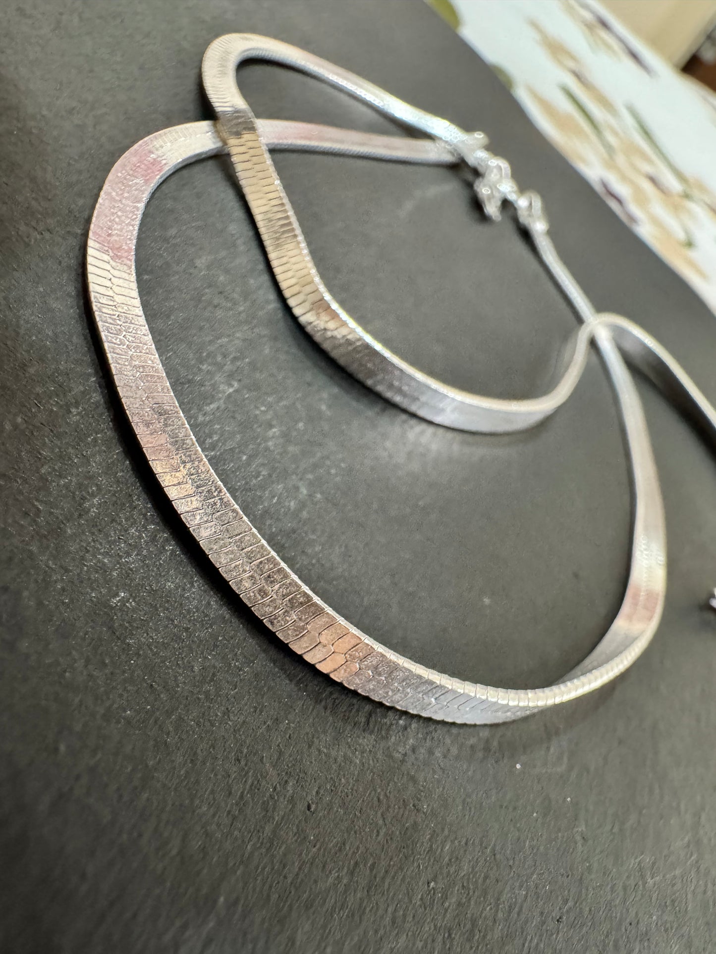 Silver Snake Chain Anklet 92.5 Silver - Pair