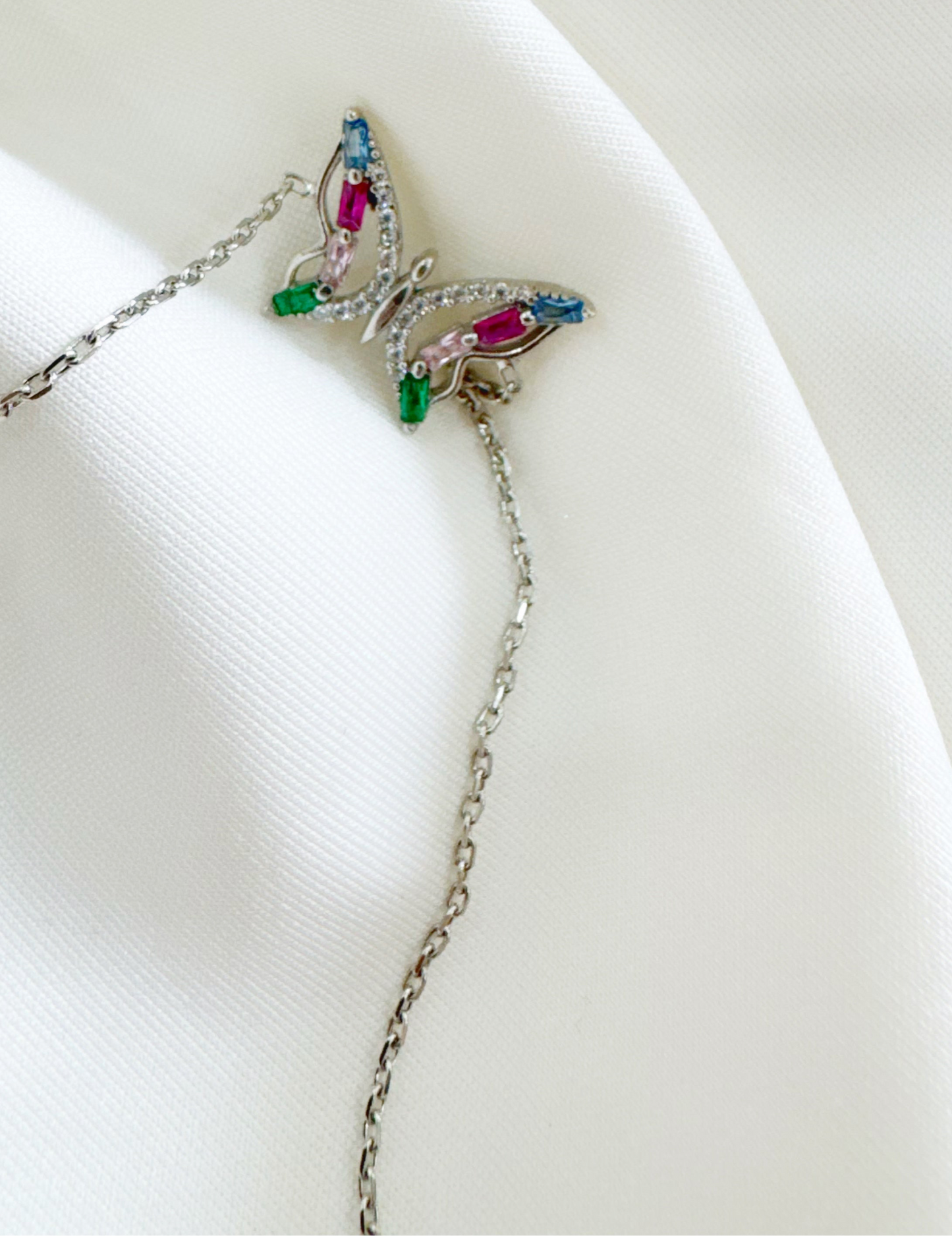 Eira Titli – 92.5 Silver Butterfly Charm Minimalistic Bracelet