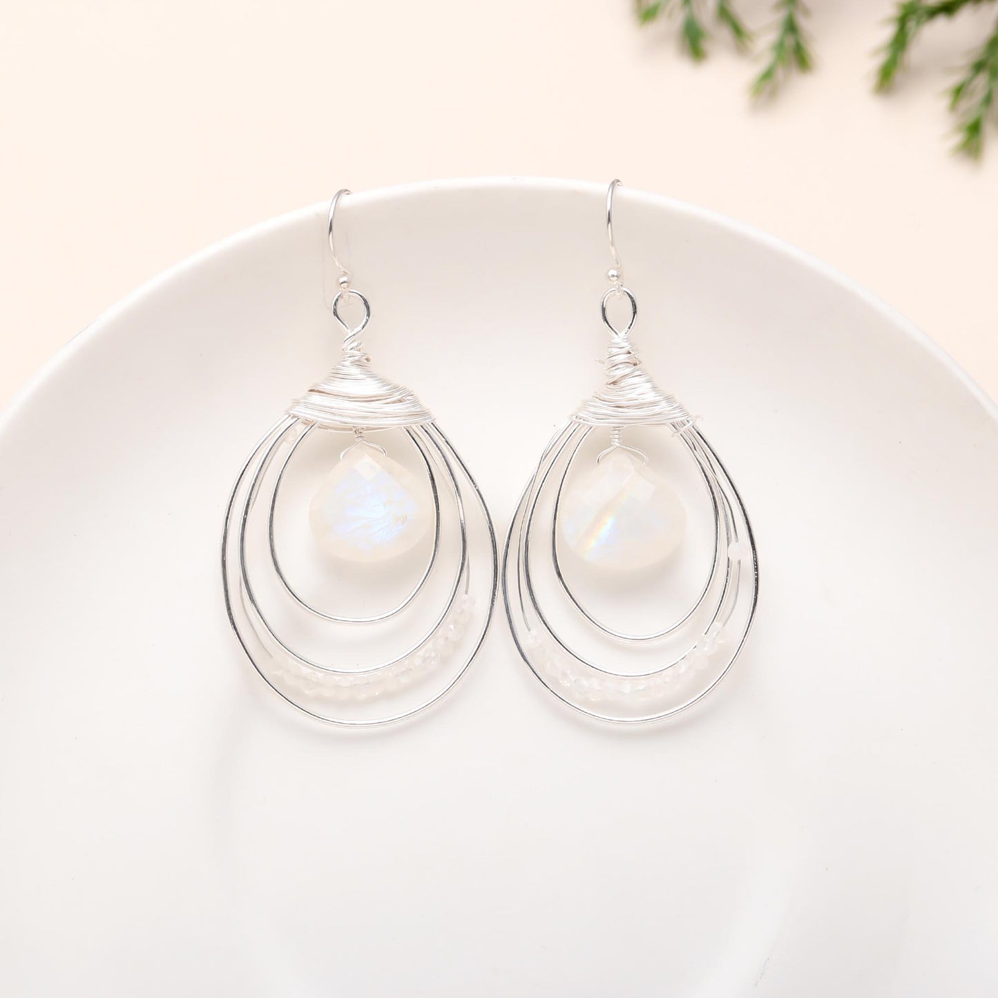 Silver Hanging Hoops Earrings 92.5 Silver
