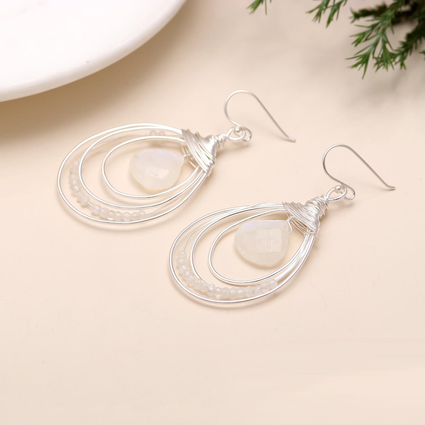 Silver Hanging Hoops Earrings 92.5 Silver
