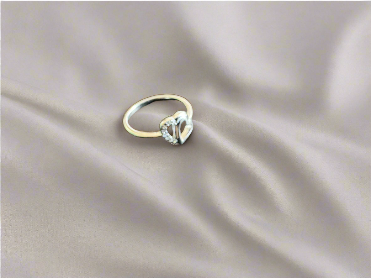 92.5 Silver Double Hearts Minimalistic Ring