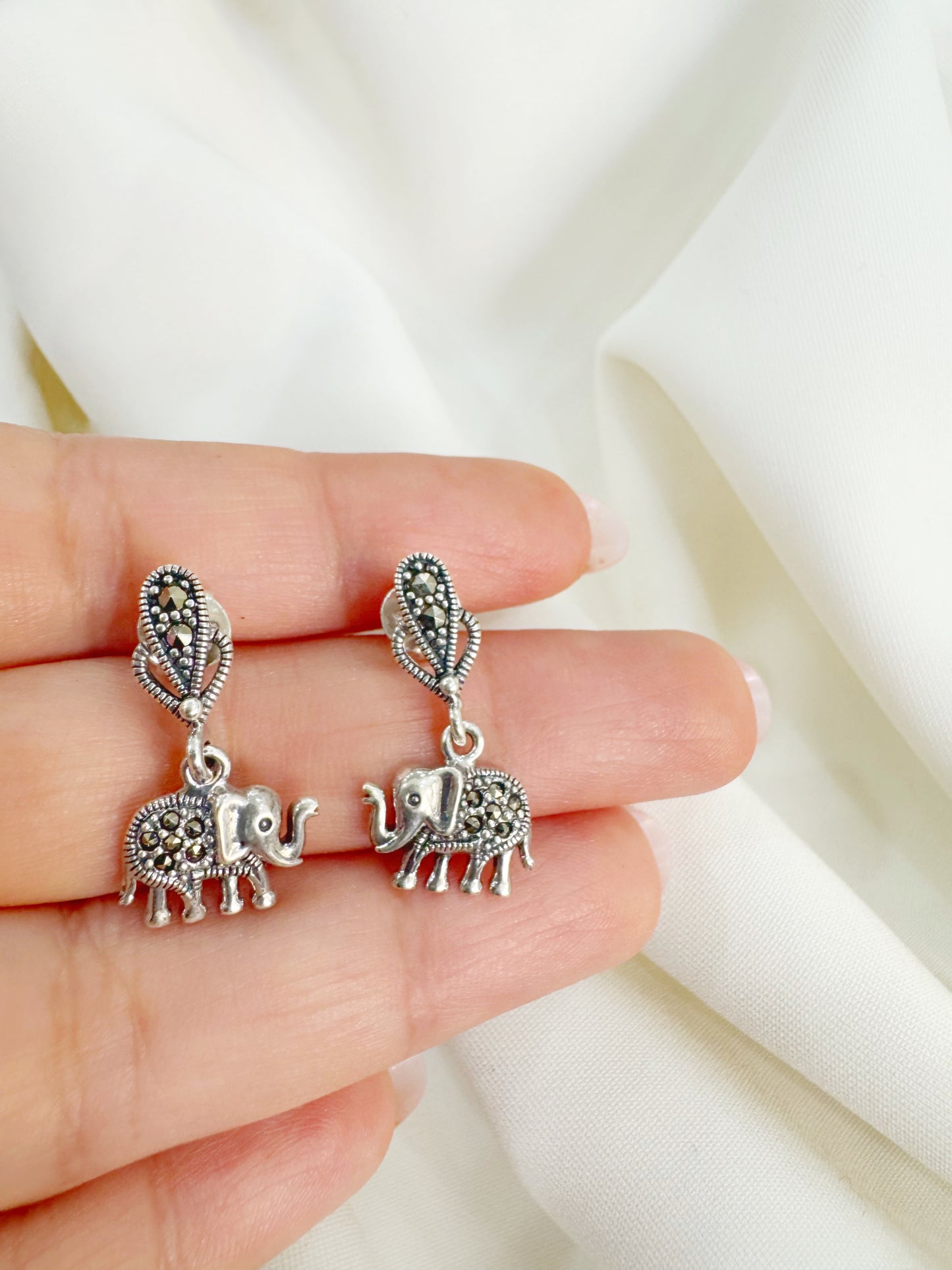 Hasti Marcasite 92.5 Silver Earrings