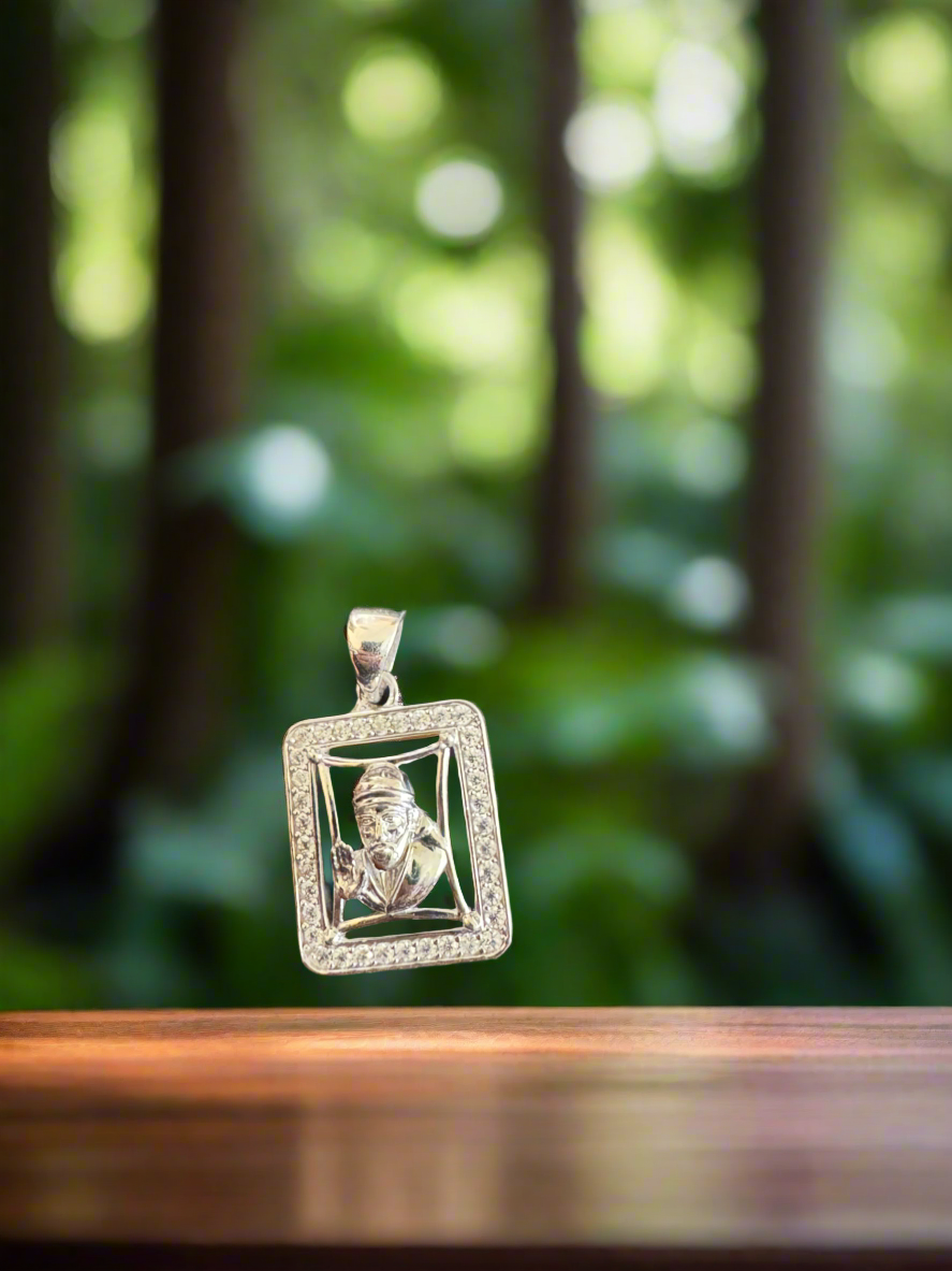92.5 Silver Unisex Sai Baba Pendant (Without Chain)