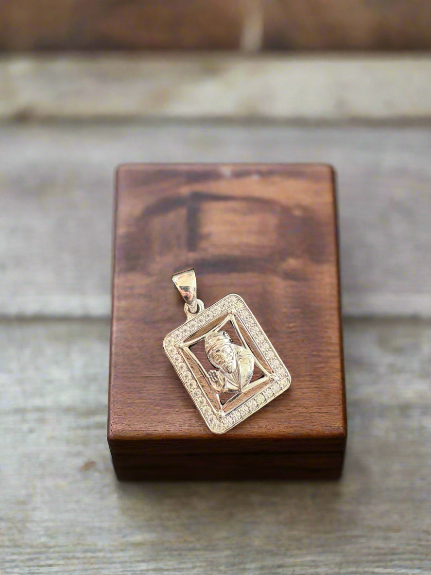 92.5 Silver Unisex Sai Baba Pendant (Without Chain)