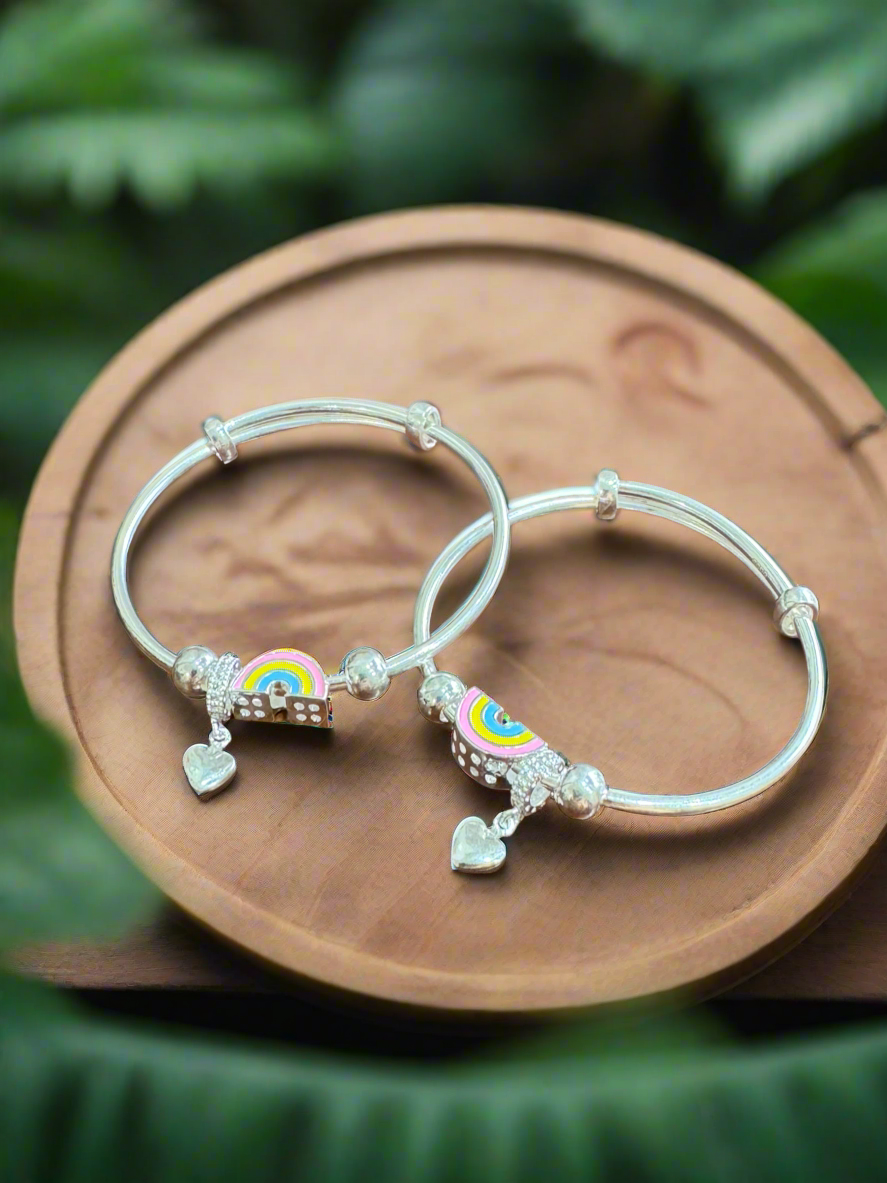 92.5 Silver Rainbow Adjustable Size Nazaria Set for Kids