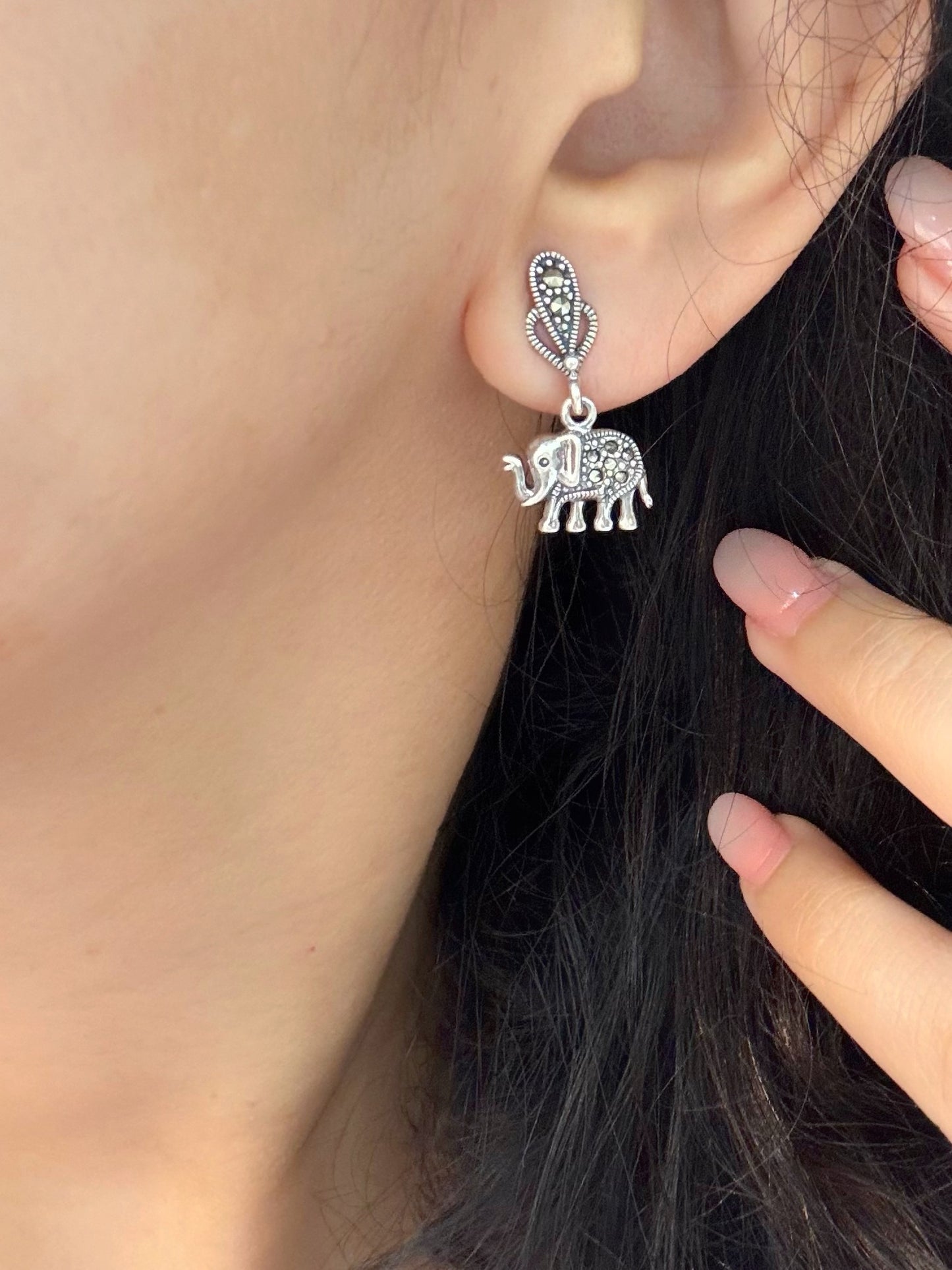 Hasti Marcasite 92.5 Silver Earrings