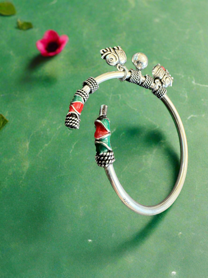 92.5 Silver Bracelet With Elephant Charms for Kids