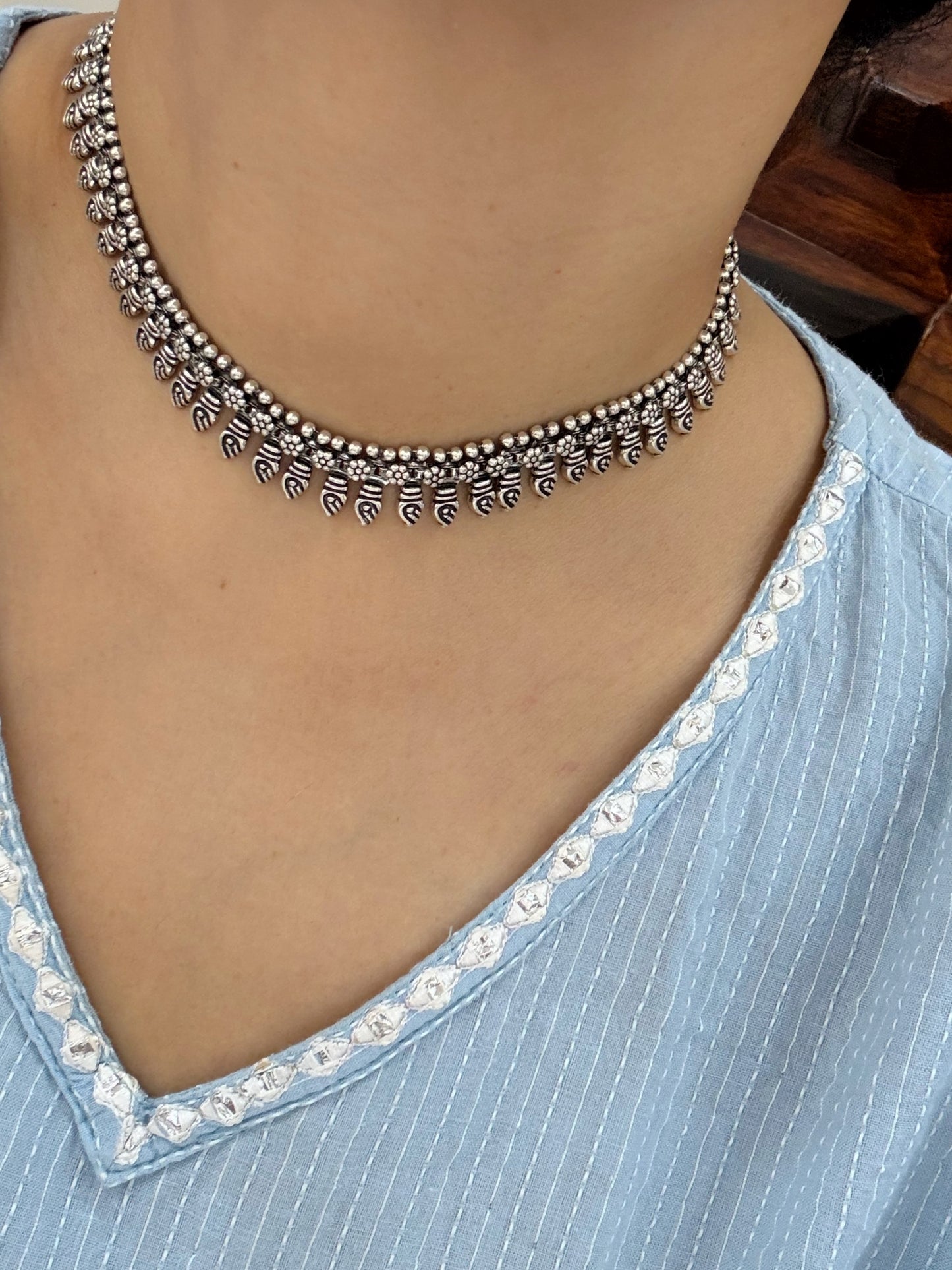 Chaandlatika – 92.5 Silver Tribal Choker Handcrafted