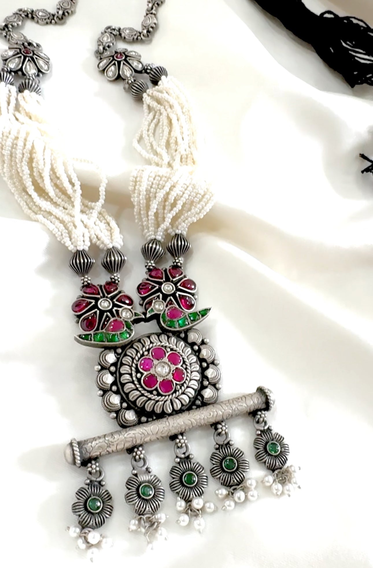 Maharani Phoolmoti Rani Haar Set – 92.5 Silver Temple Jewelry