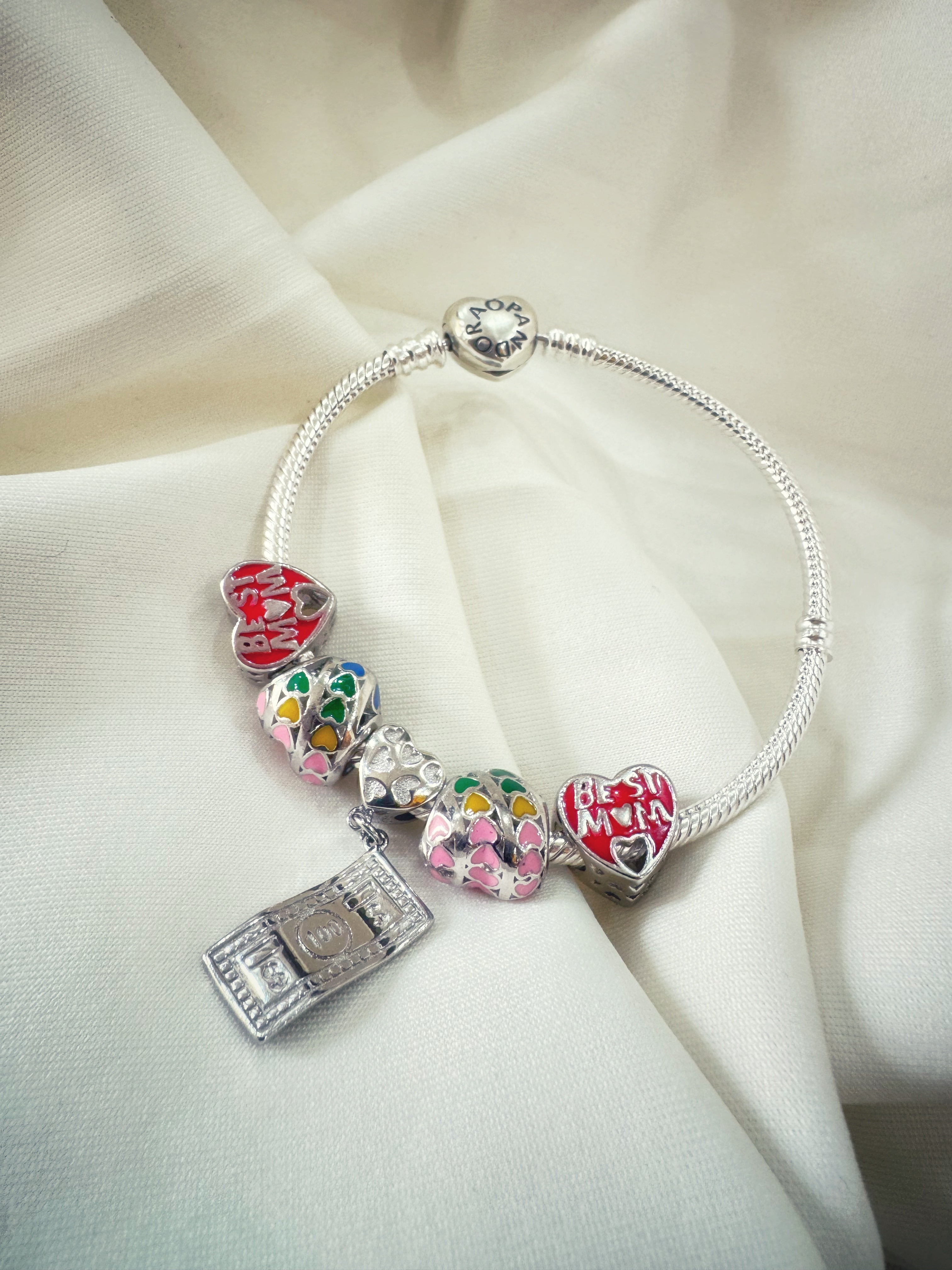 Pandora Best Mom Charms Bracelet 92.5 Silver