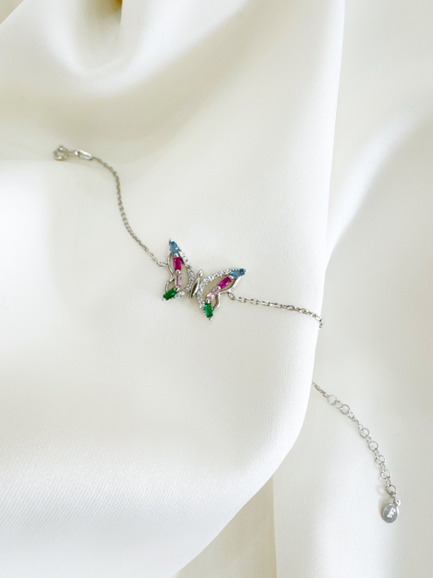Eira Titli – 92.5 Silver Butterfly Charm Minimalistic Bracelet