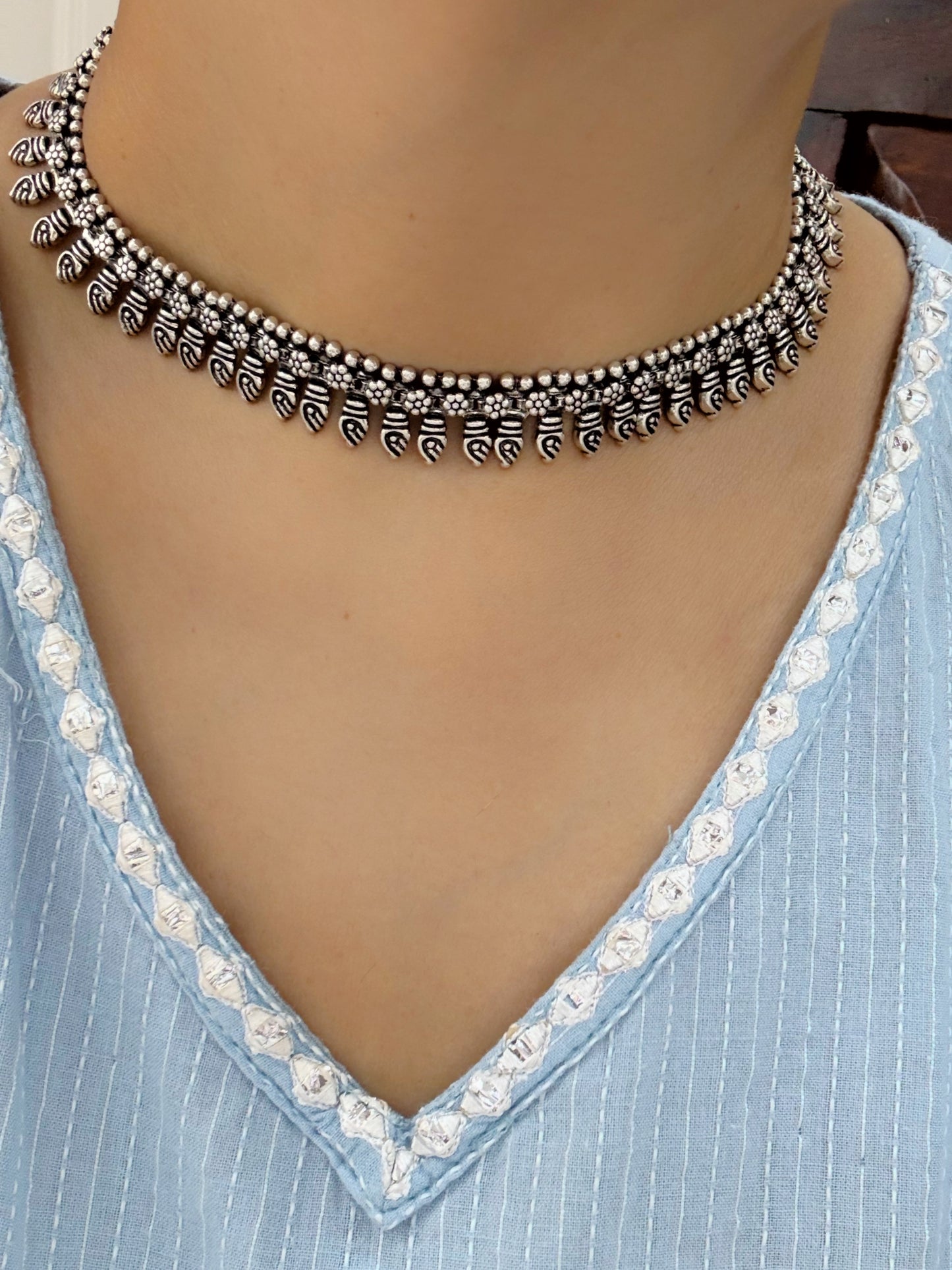Chaandlatika – 92.5 Silver Tribal Choker Handcrafted