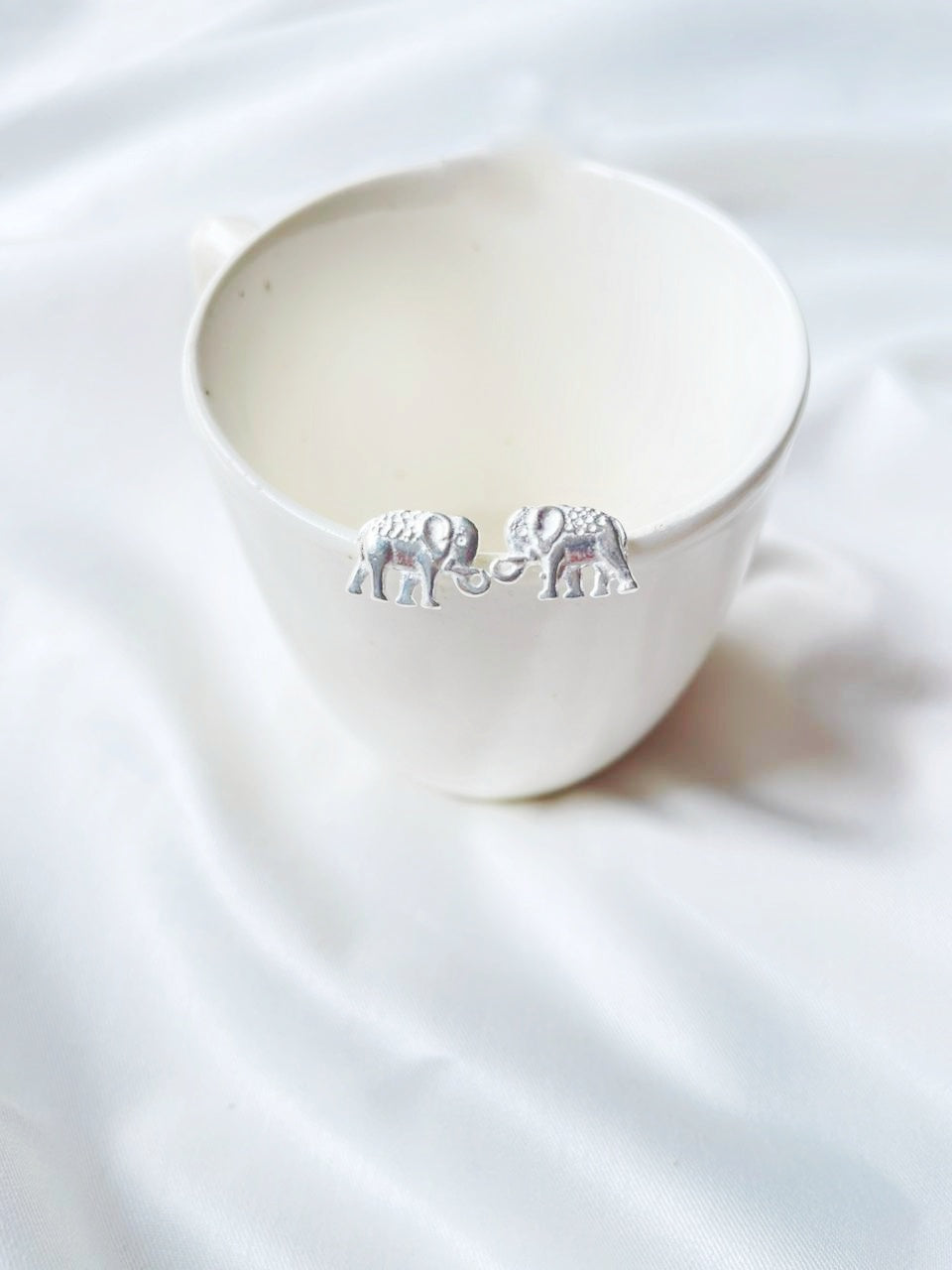 Haathi Charm Handcrafted 92.5 Silver Sui Dhaga Threader Earrings