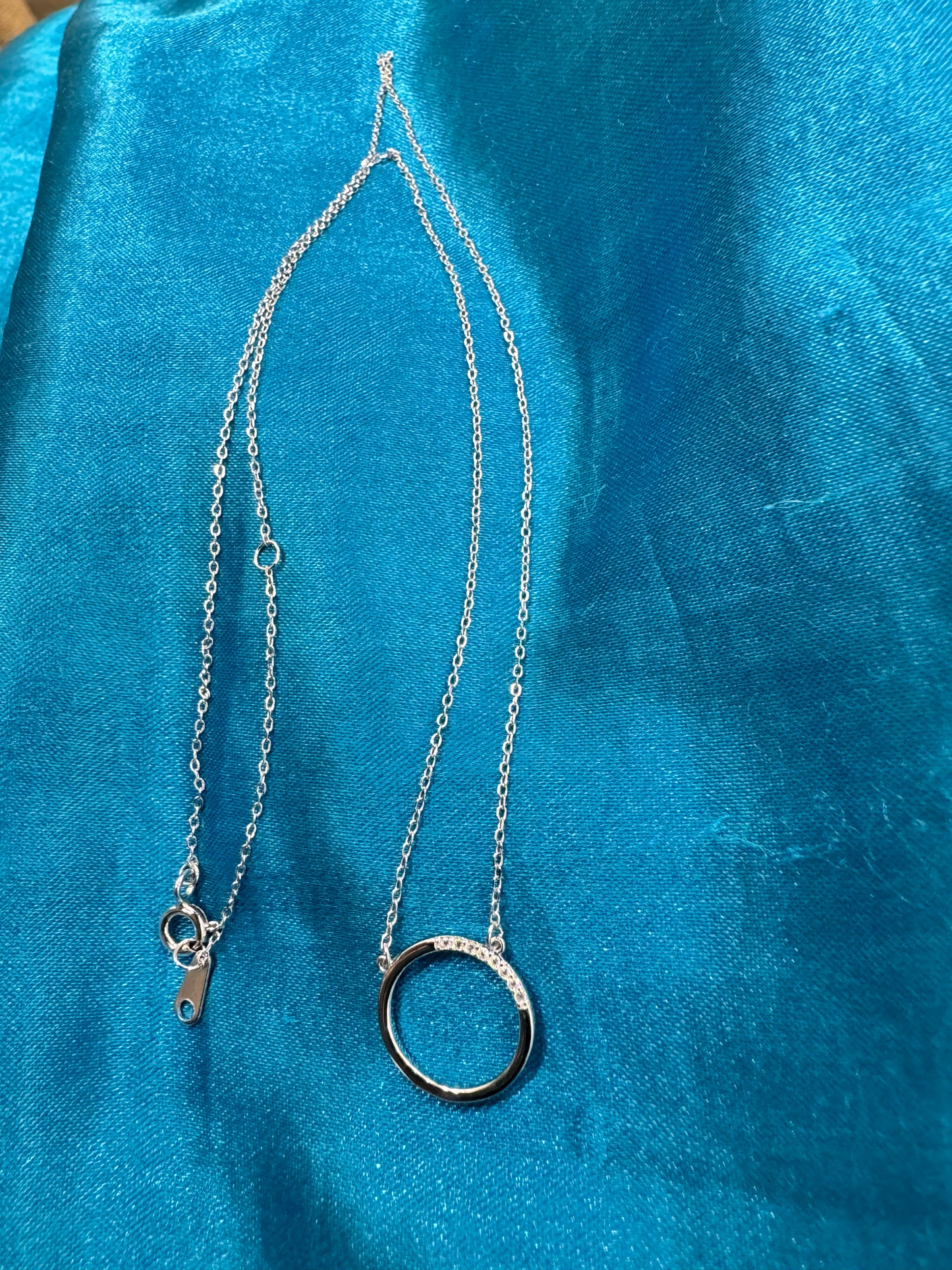 92.5 Silver Circle Pendant Minimalistic Necklace