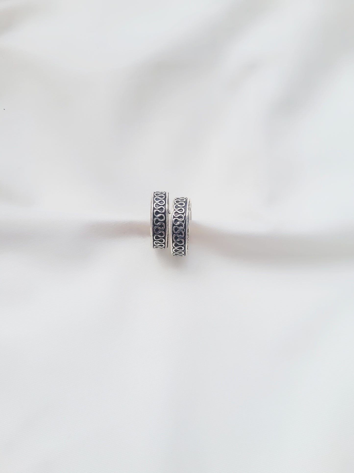 Royal Wavy Toe Rings 92.5 Silver - Pair