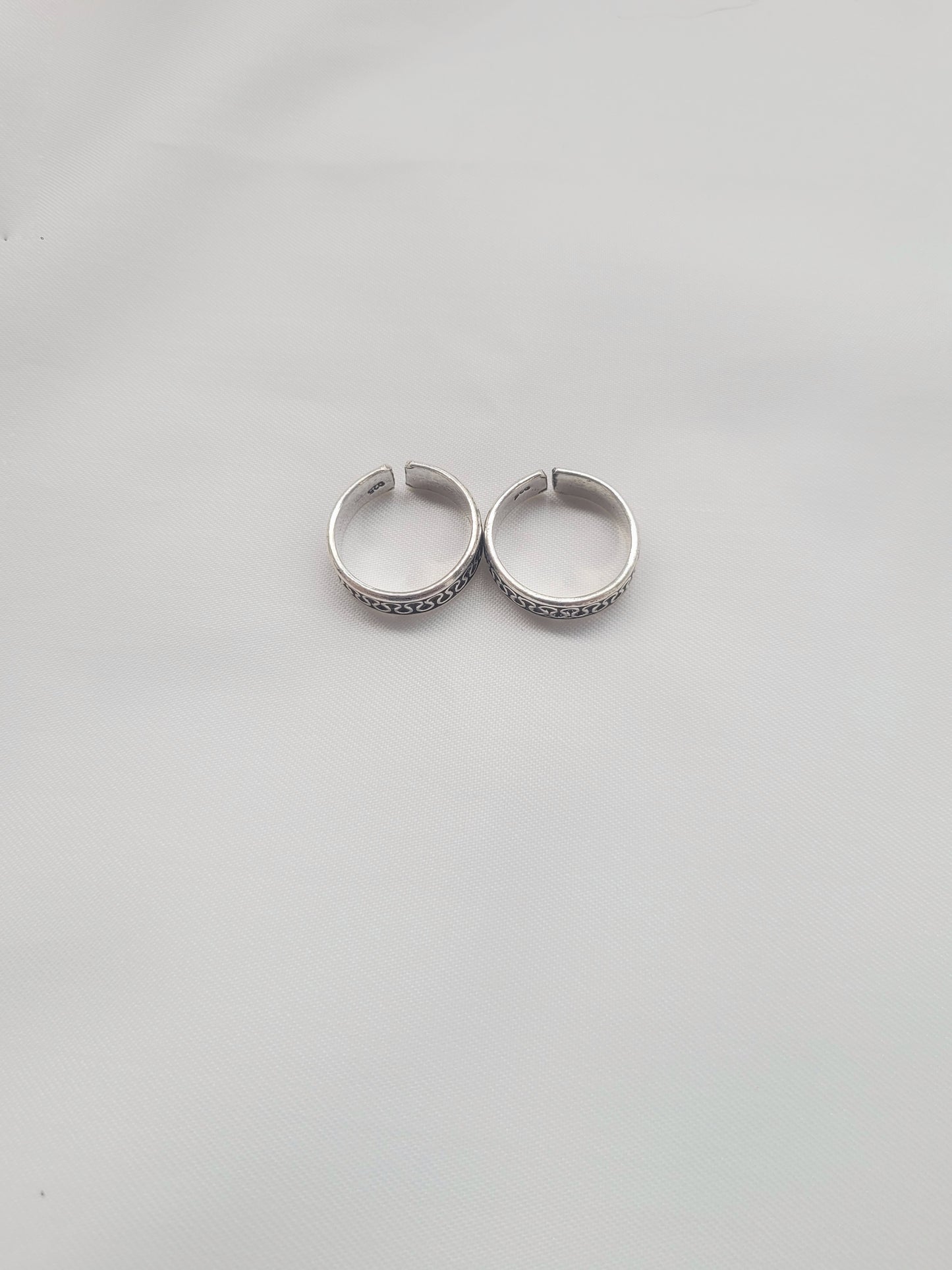 Royal Wavy Toe Rings 92.5 Silver - Pair