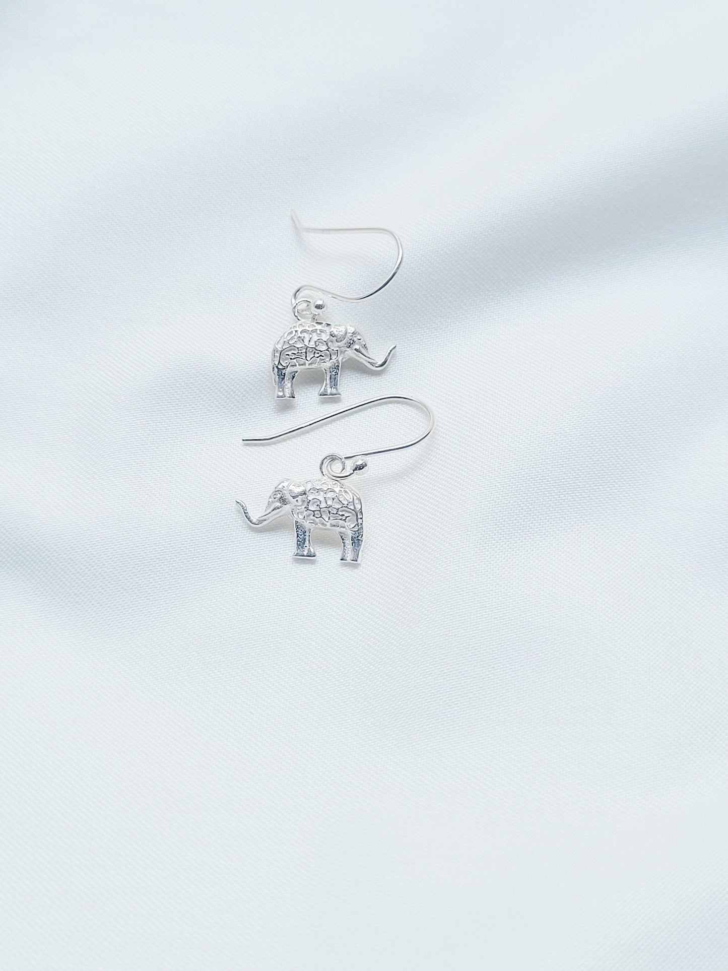 Haathi Shobha 92.5 Silver Drop Earrings - Handcrafted