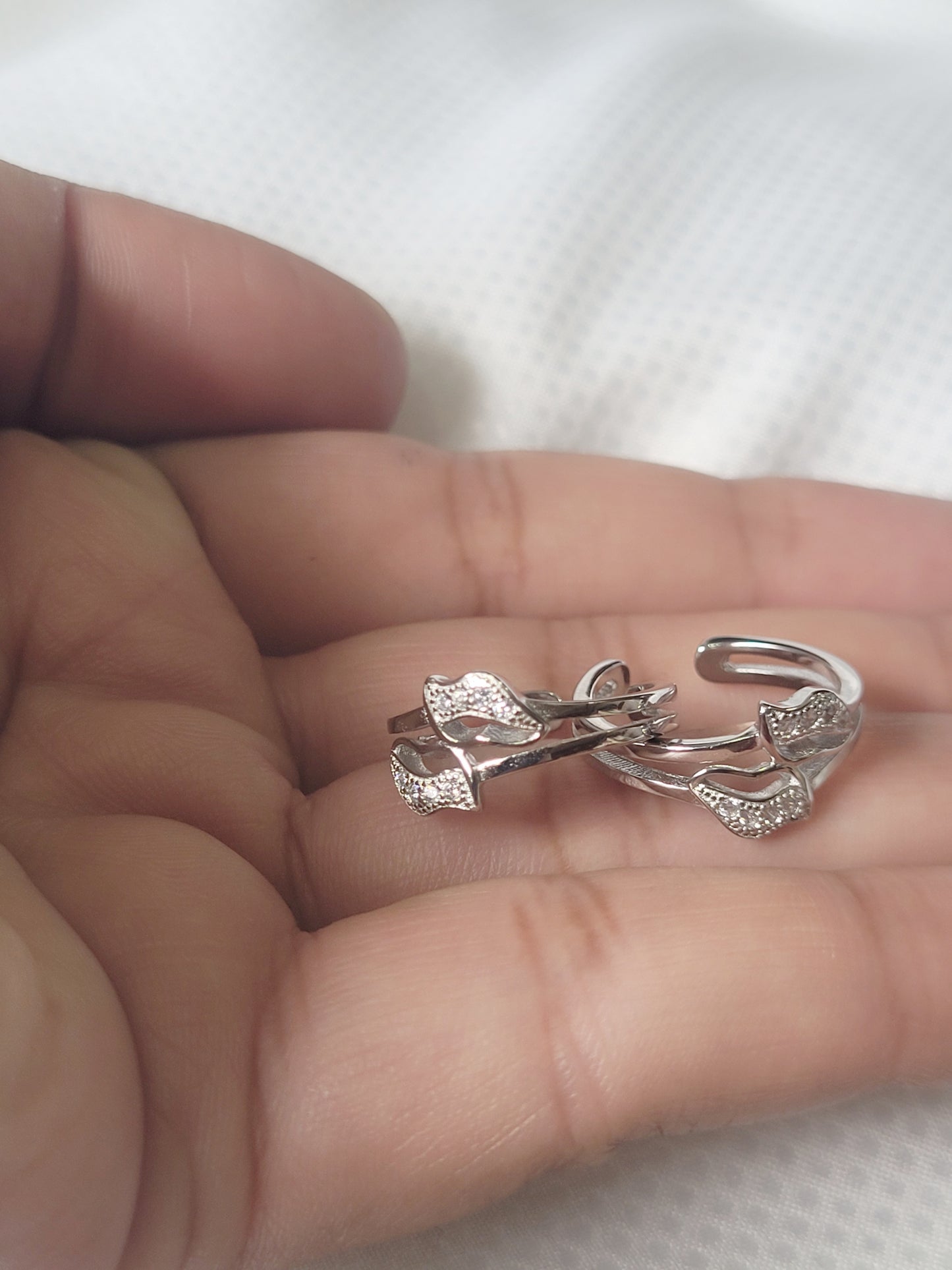 Twisted Dual Band 92.5 Silver Toe Rings - Pair