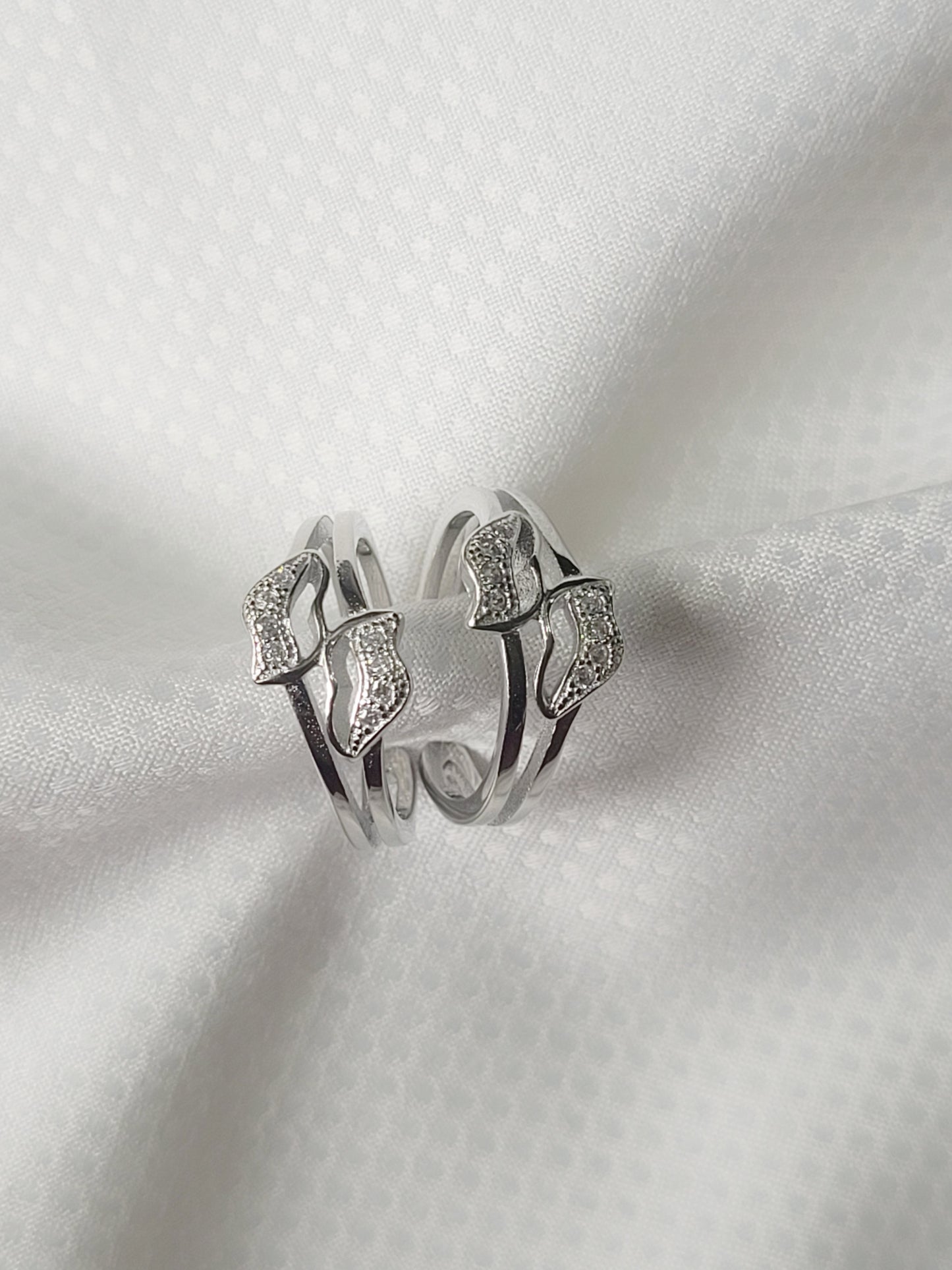 Twisted Dual Band 92.5 Silver Toe Rings - Pair
