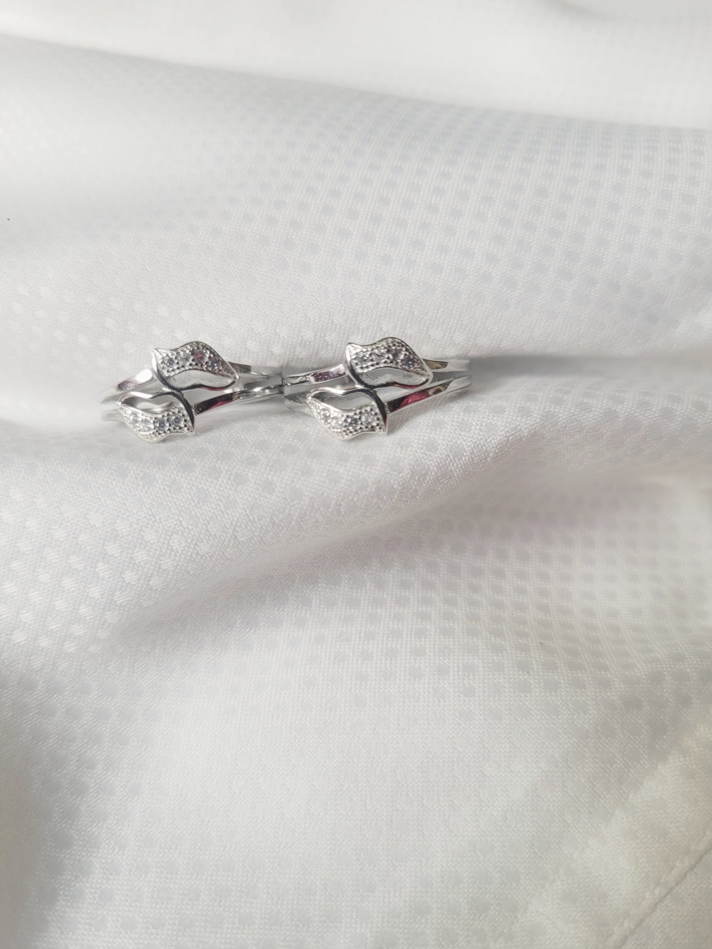 Twisted Dual Band 92.5 Silver Toe Rings - Pair