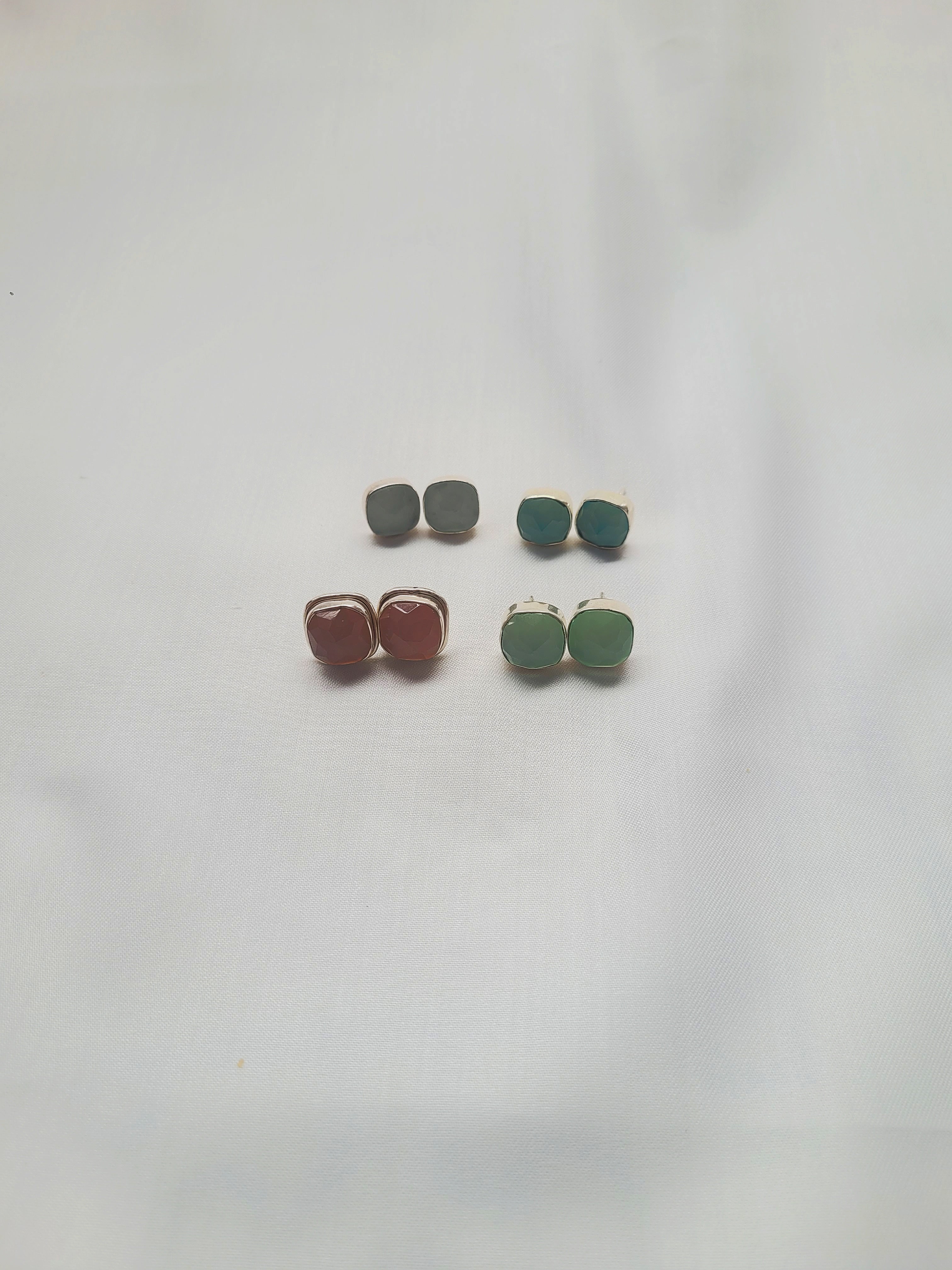 Glow Stone 92.5 Silver Studs - Handcrafted
