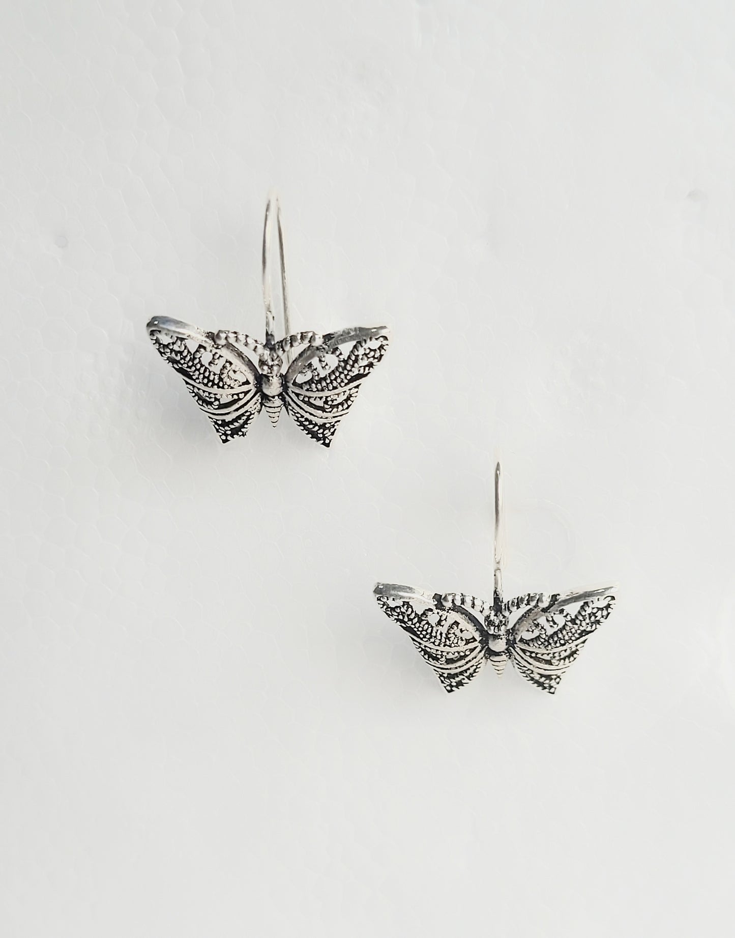 Vintage Butterfly 92.5 Silver drops Studs - Handcrafted