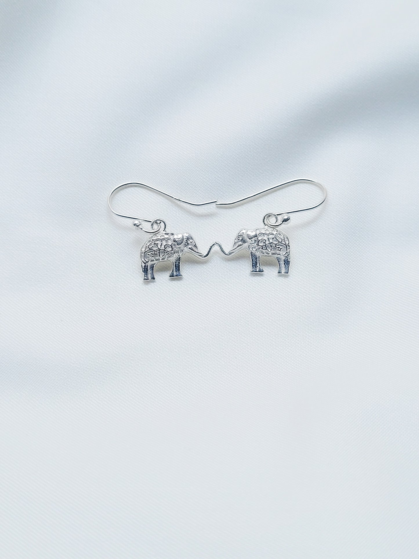 Haathi Shobha 92.5 Silver Drop Earrings - Handcrafted