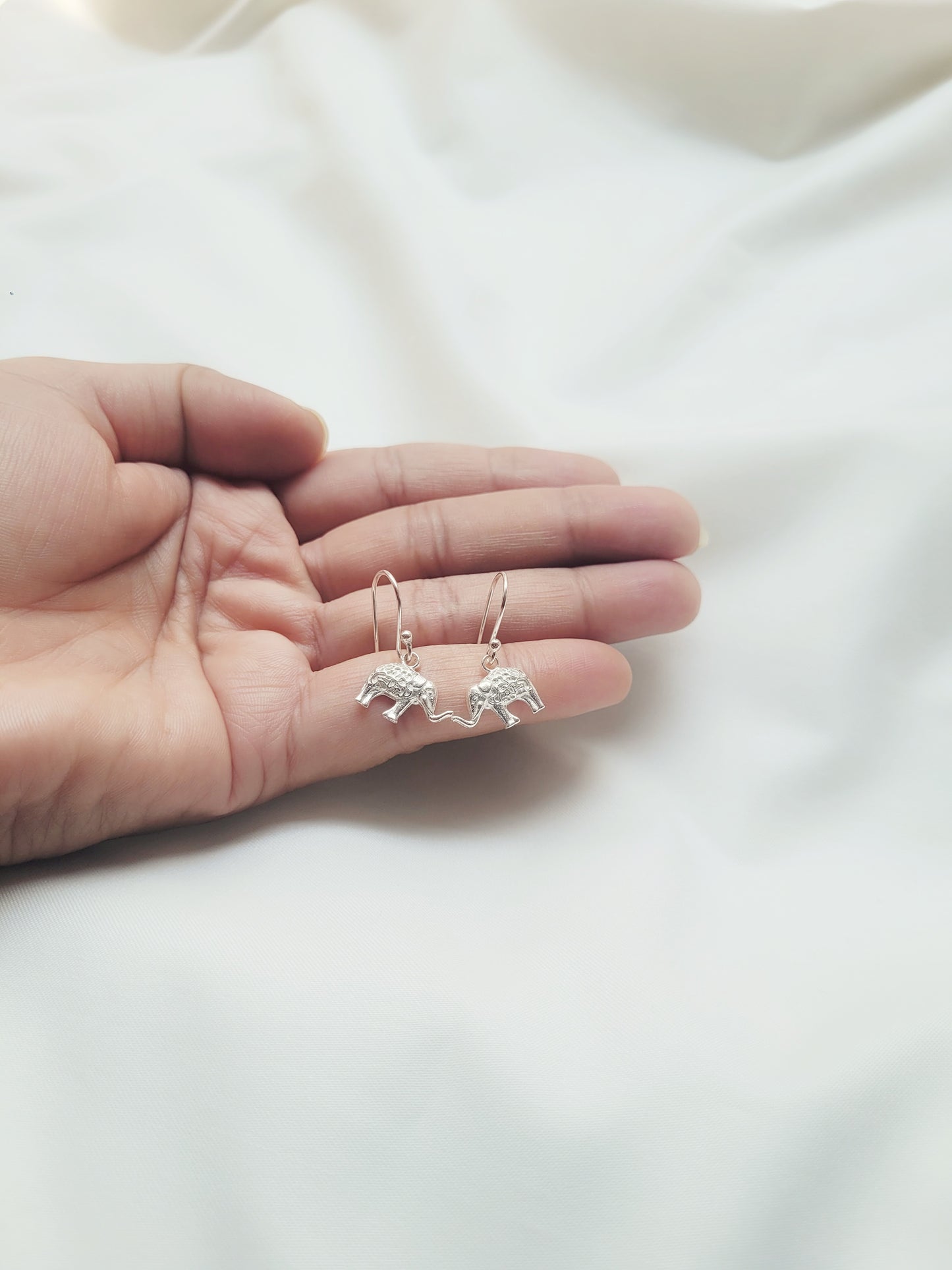 Haathi Shobha 92.5 Silver Drop Earrings - Handcrafted