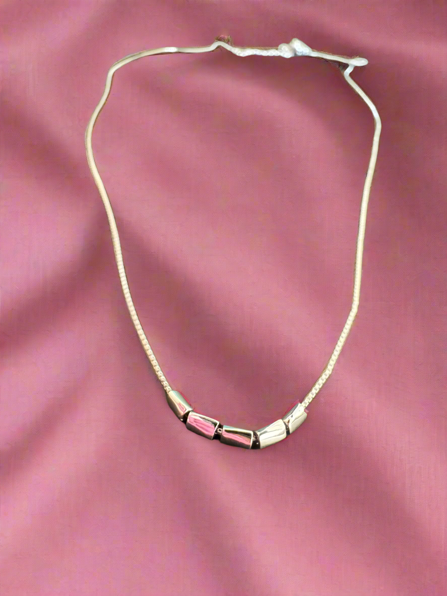 92.5 Silver 5 Blocks Minimalistic Necklace