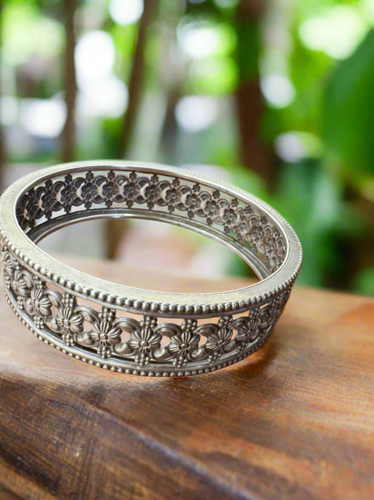 Matte Finish 92.5 Silver Vine Garden Kada