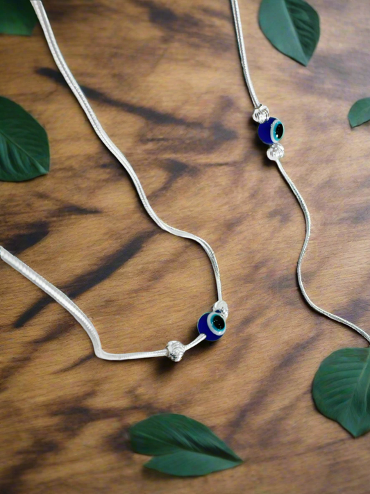 Evil Eye 92.5 Lightweight Silver Anklet