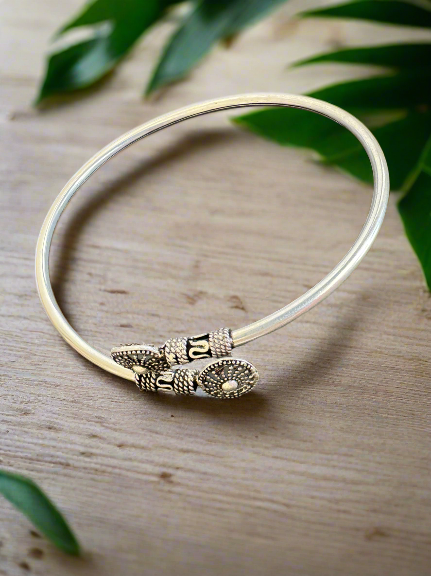 Antique 92.5 Silver Kada Anklet (Single Piece)