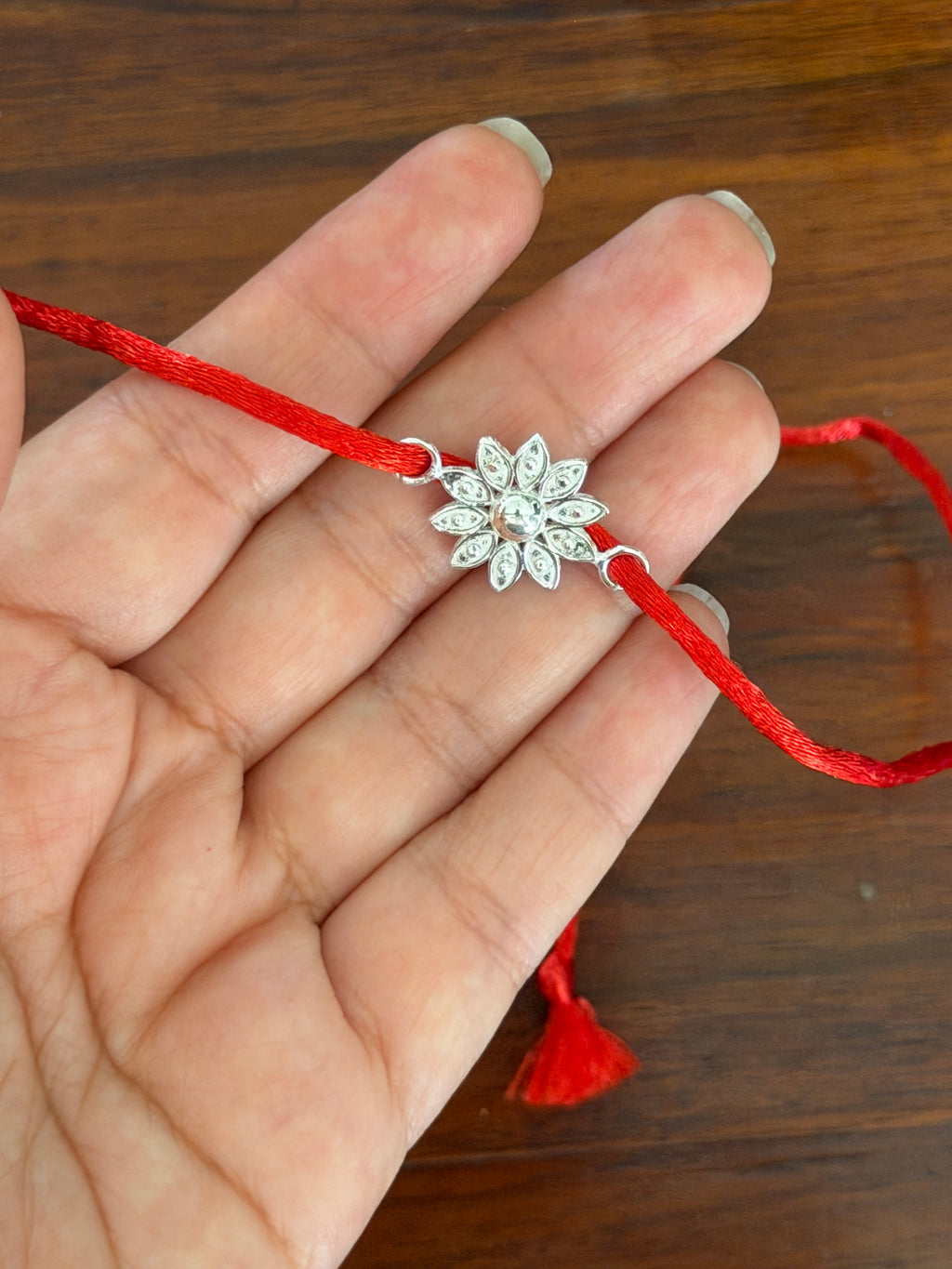 Pushp Divine Rakhi in Pure 92.5 Silver (Without Chain)